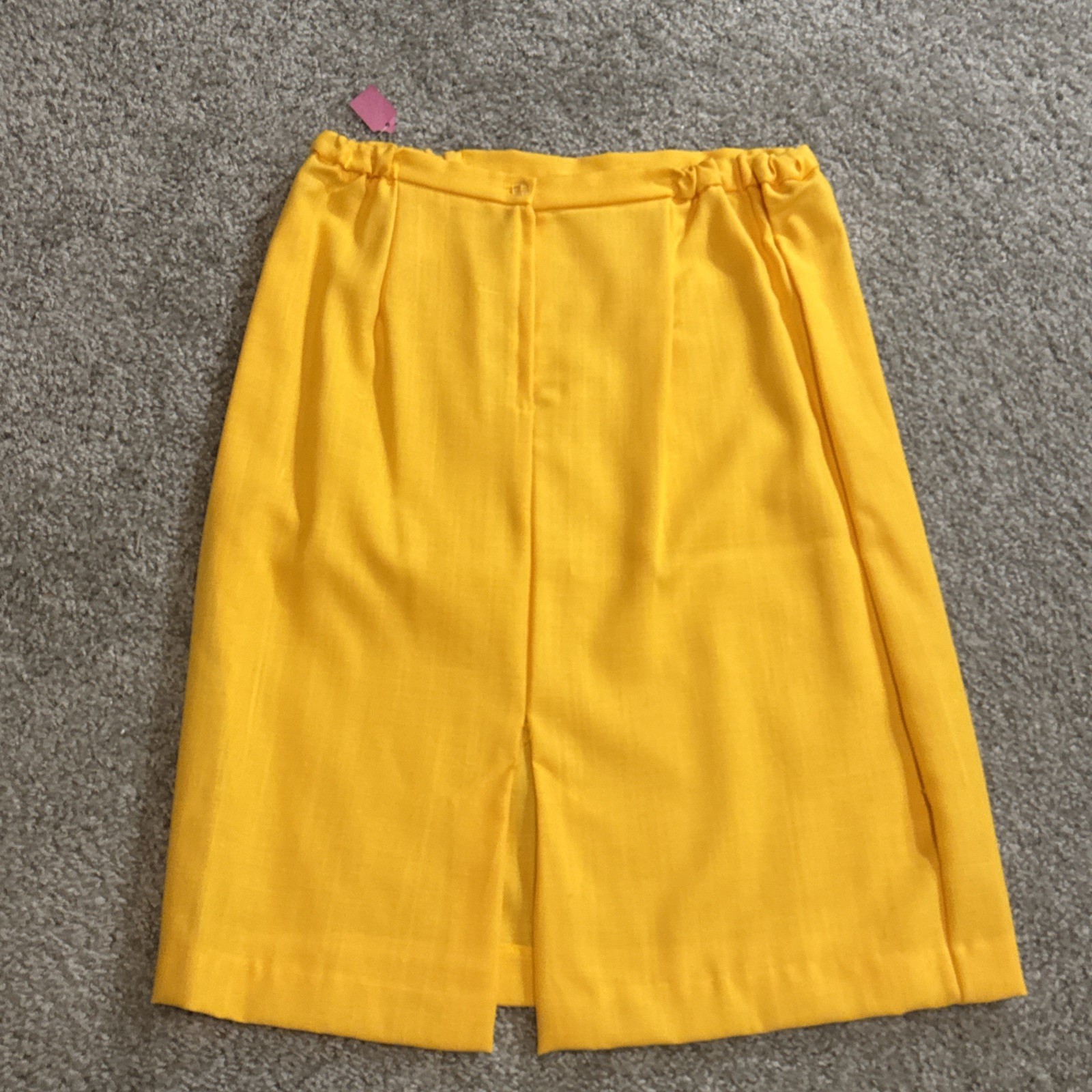 Vintage 70s Le Art Women’s White Yellow Blazer Skirt Work Suit New Old Stock NWT
