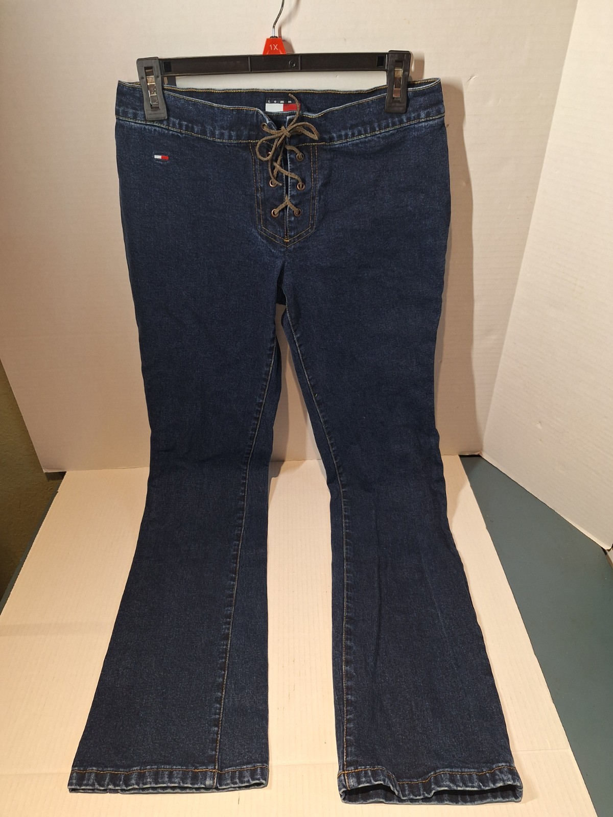 Vintage Tommy Hillfigure Jeans 2001 Size 7 Tall Dark Wash Cotton Blend Y2K