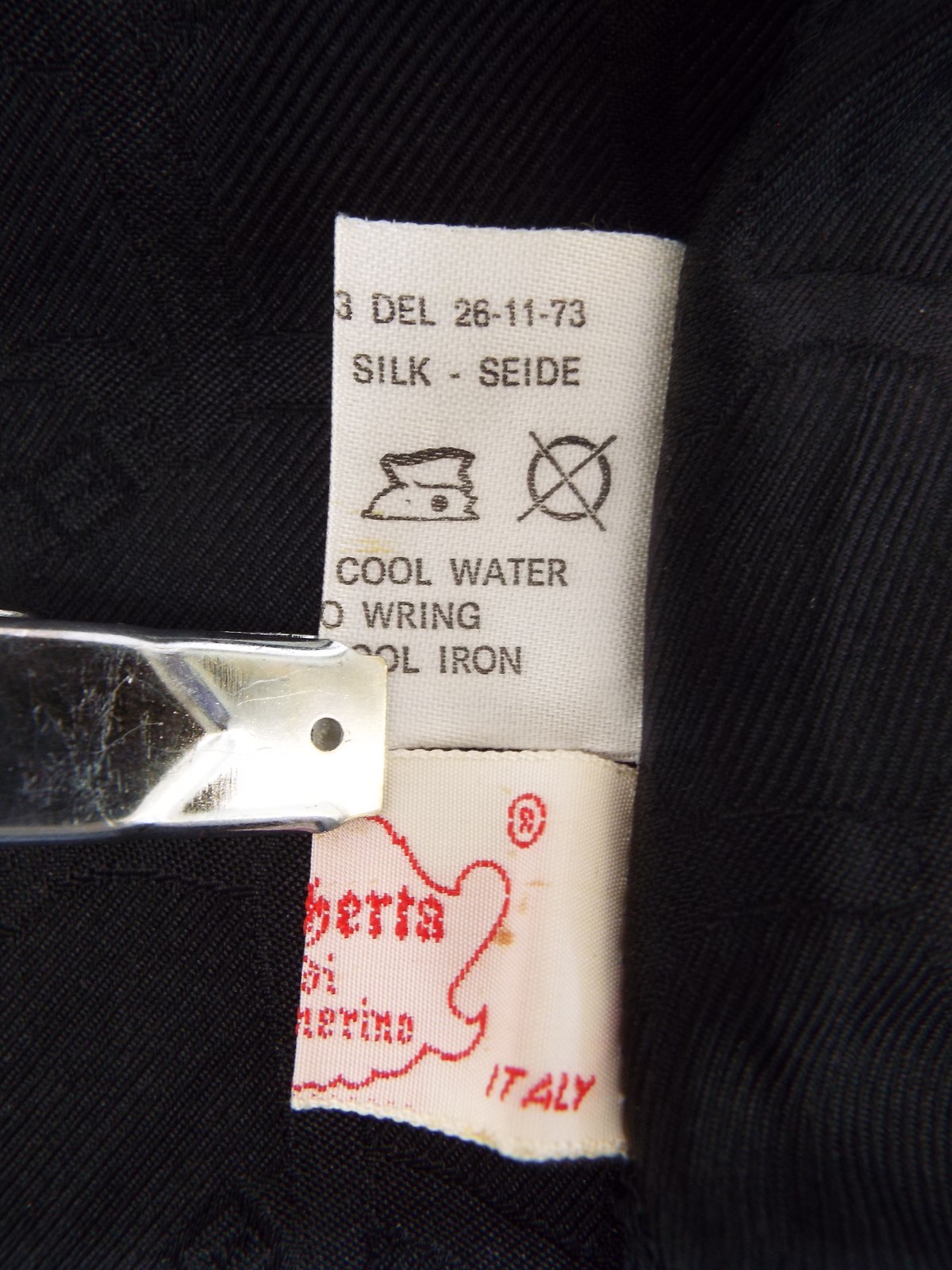 Vintage Roberta di Camerino Black Silk Blouse Shirt XS 6 Belt Logo Gold Buttons