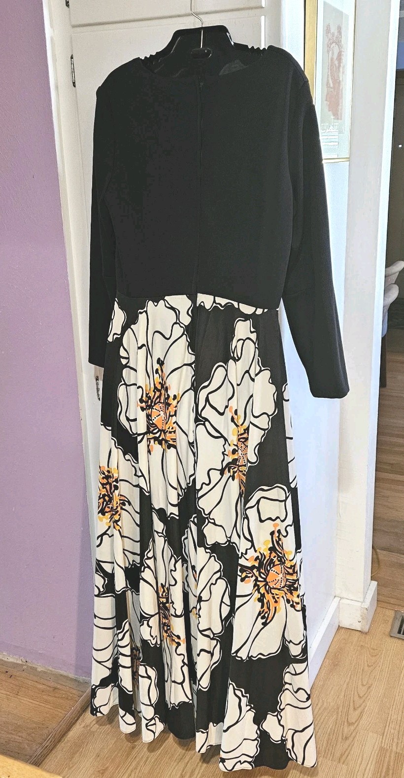 SIZE XL VINTAGE 1960S/1970S HOSTESS GOWN, FULL CIRCLE SKIRT – MAC B TEXTILE NWT