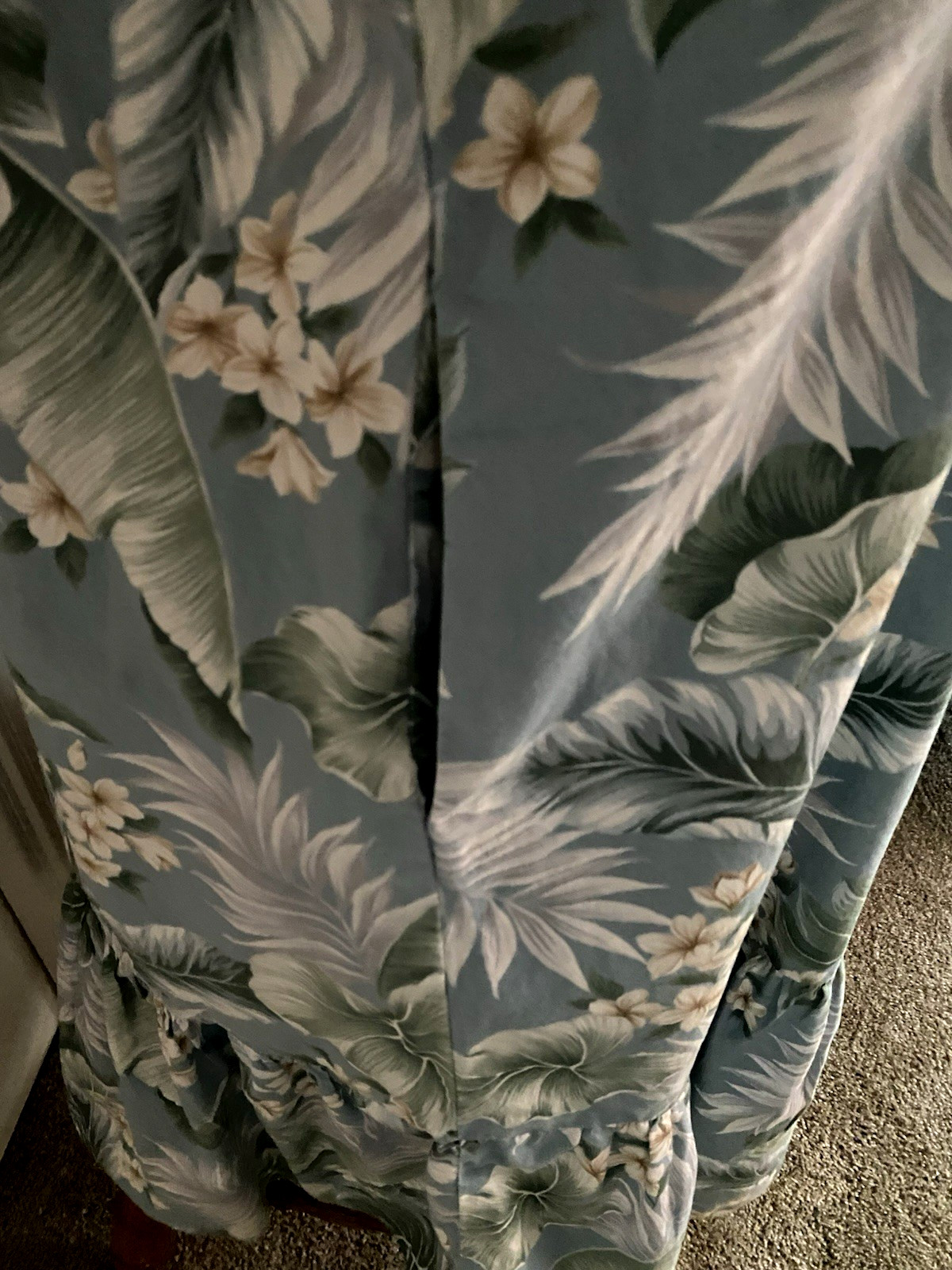 VTG ALOHA REPUBLIC BLUE EXOTIC FLORAL COTTON BLEND HAWAIIAN DRESS SZ S-M
