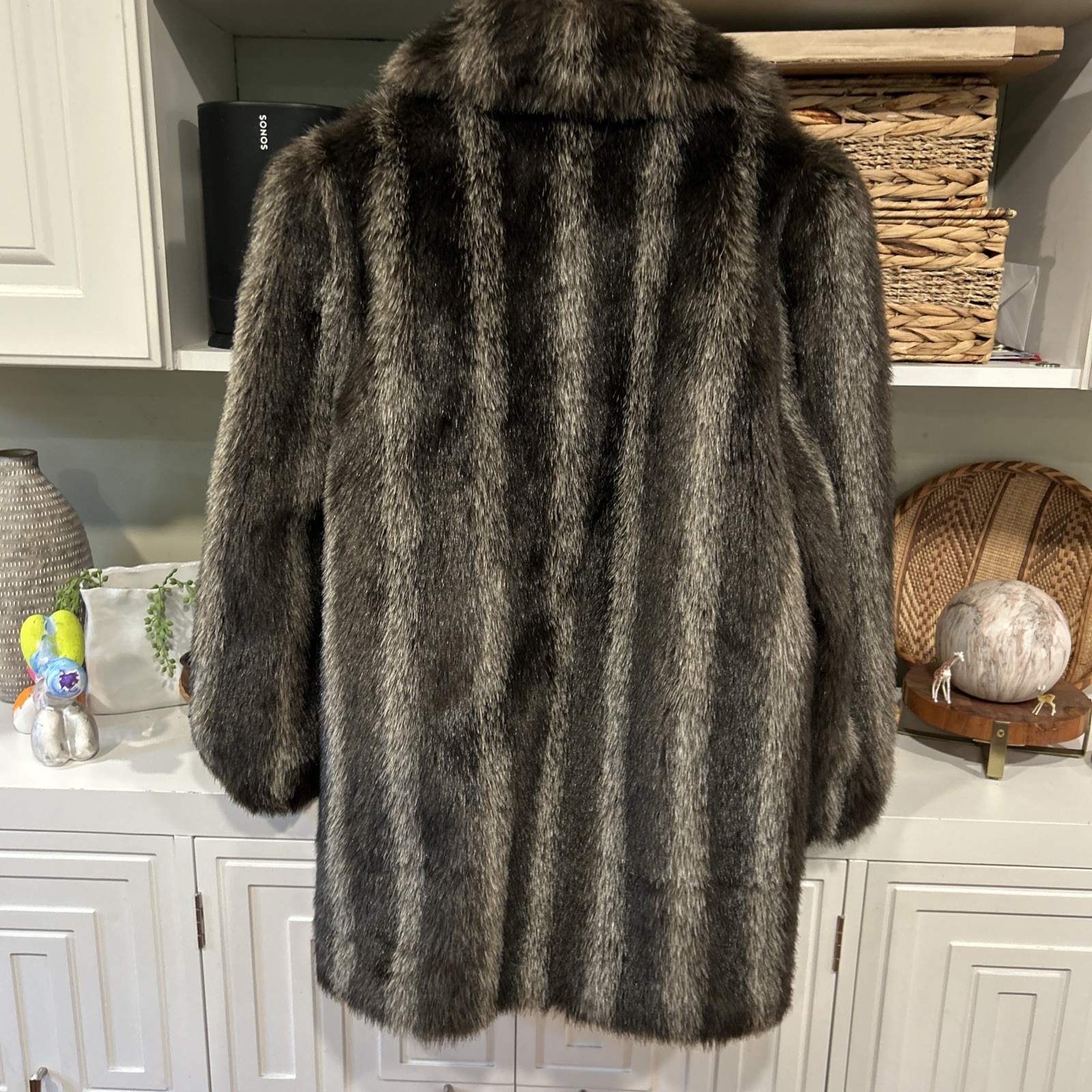 Vintage 1980s Jordache Women’s Size 15/16 XLarge Brown Faux Fur Coat USA