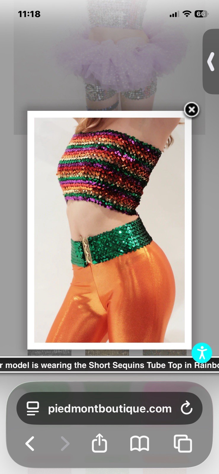 Vintage 80’s Dancing Queen shiny sequin black with Rainbow stripe tube top OS