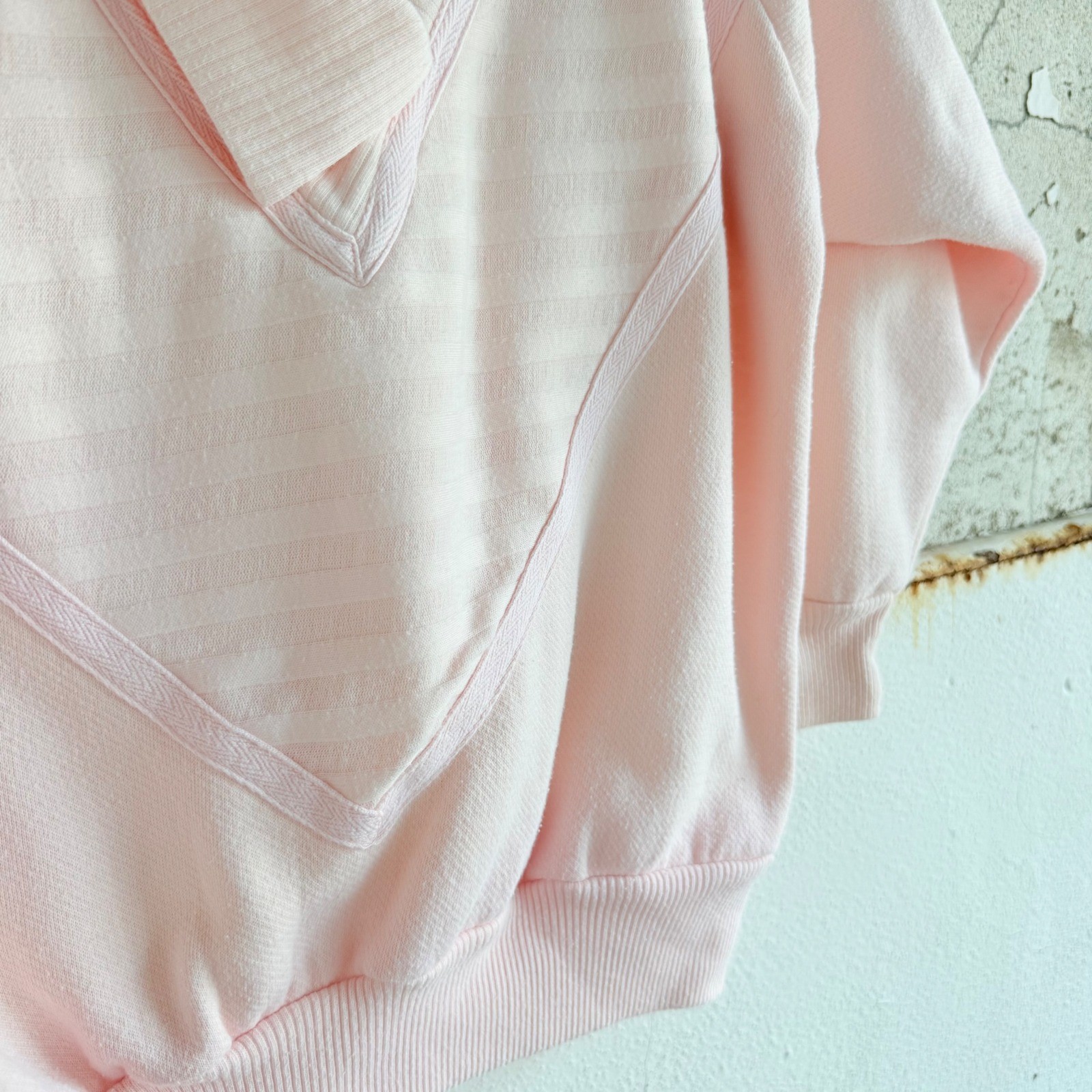 Vrtg 80s Sweatshirt Beldoch Popper Shawl Collar Pink Pullover Preppy Fleece S