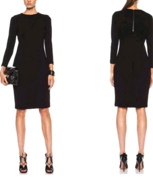 Vince Camuto Black Midi Sheath Dress with 3/4 Sleeves (SIZE: 12)