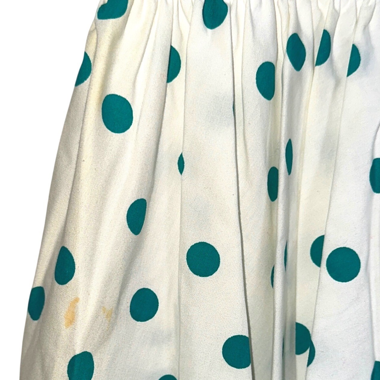 Sunshine Starshine Vintage 80s Polka Dot Peplum Dress Teal White Bow Size 14 NWT
