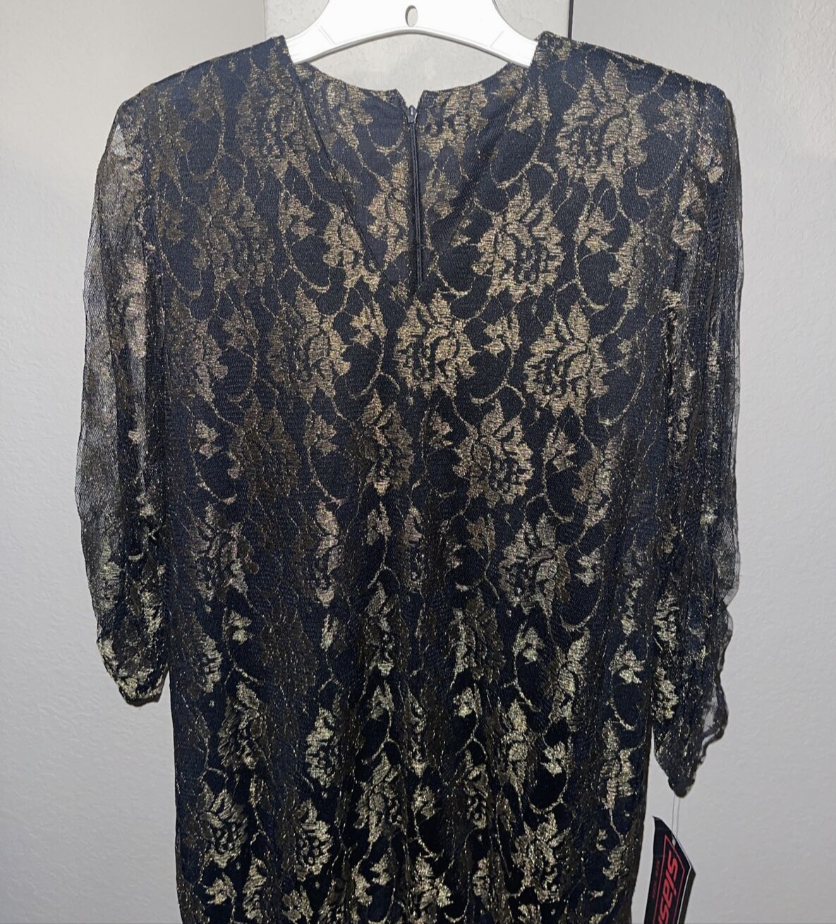 SIASIA NEW YORK Dress Size 6 Made in USA Black with Gold