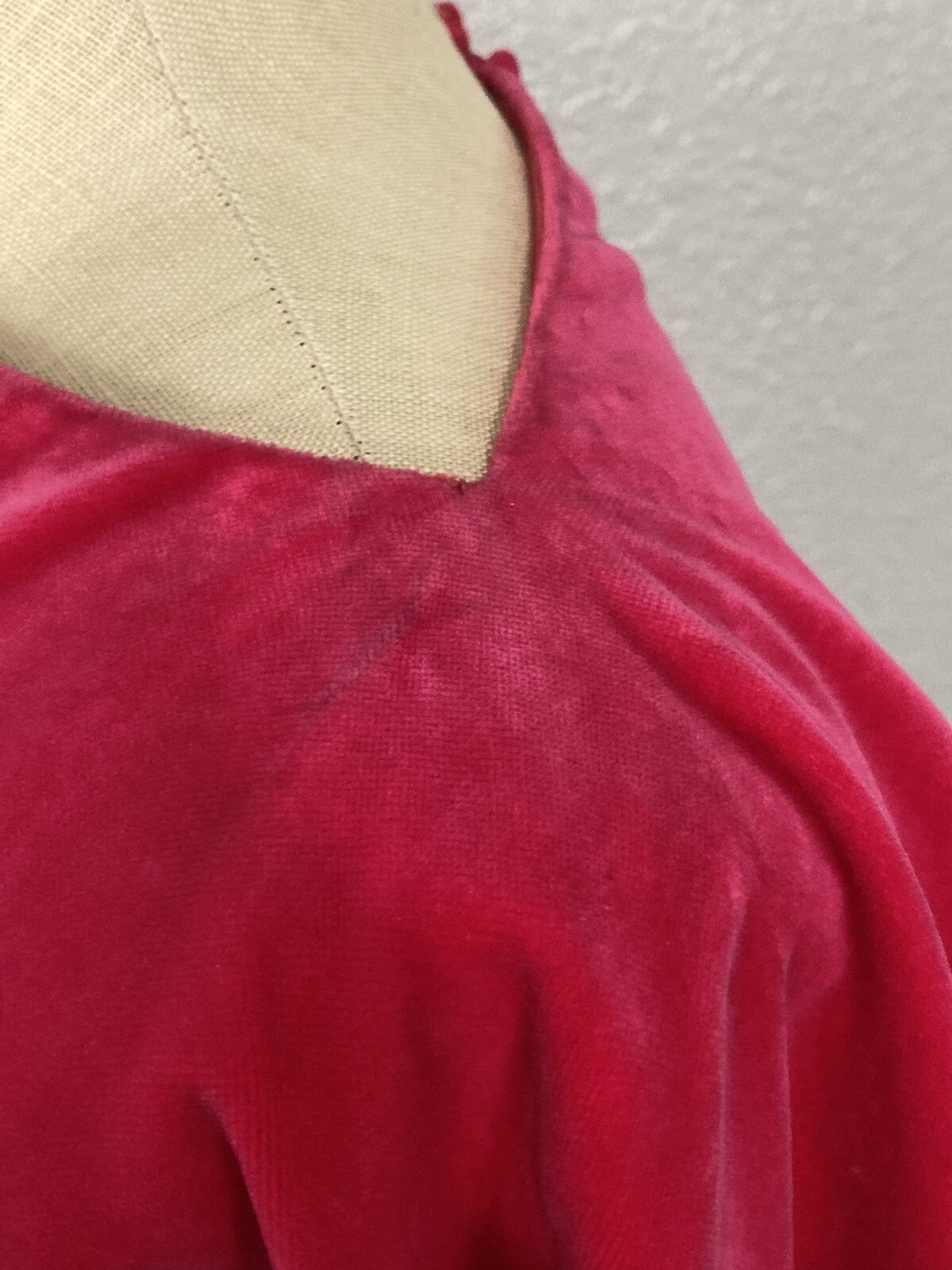 Vintage Timely Fashions More Chicago Pink Velvet Sabrina Neck Dress For Costume