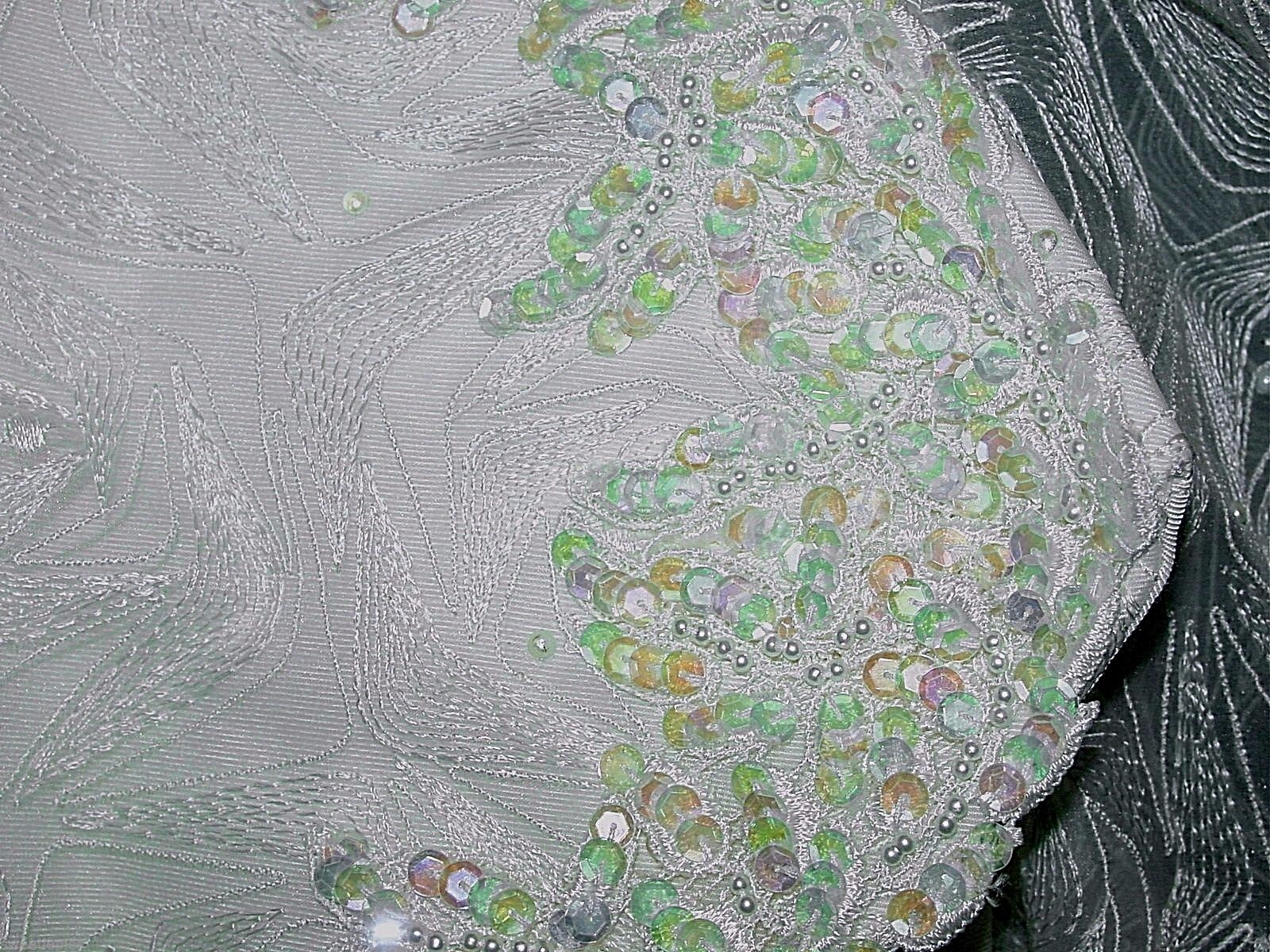Wedding Suit, Vintage 1970s?, Blazer & Skirt Ivory Lace Beads Sequins, L