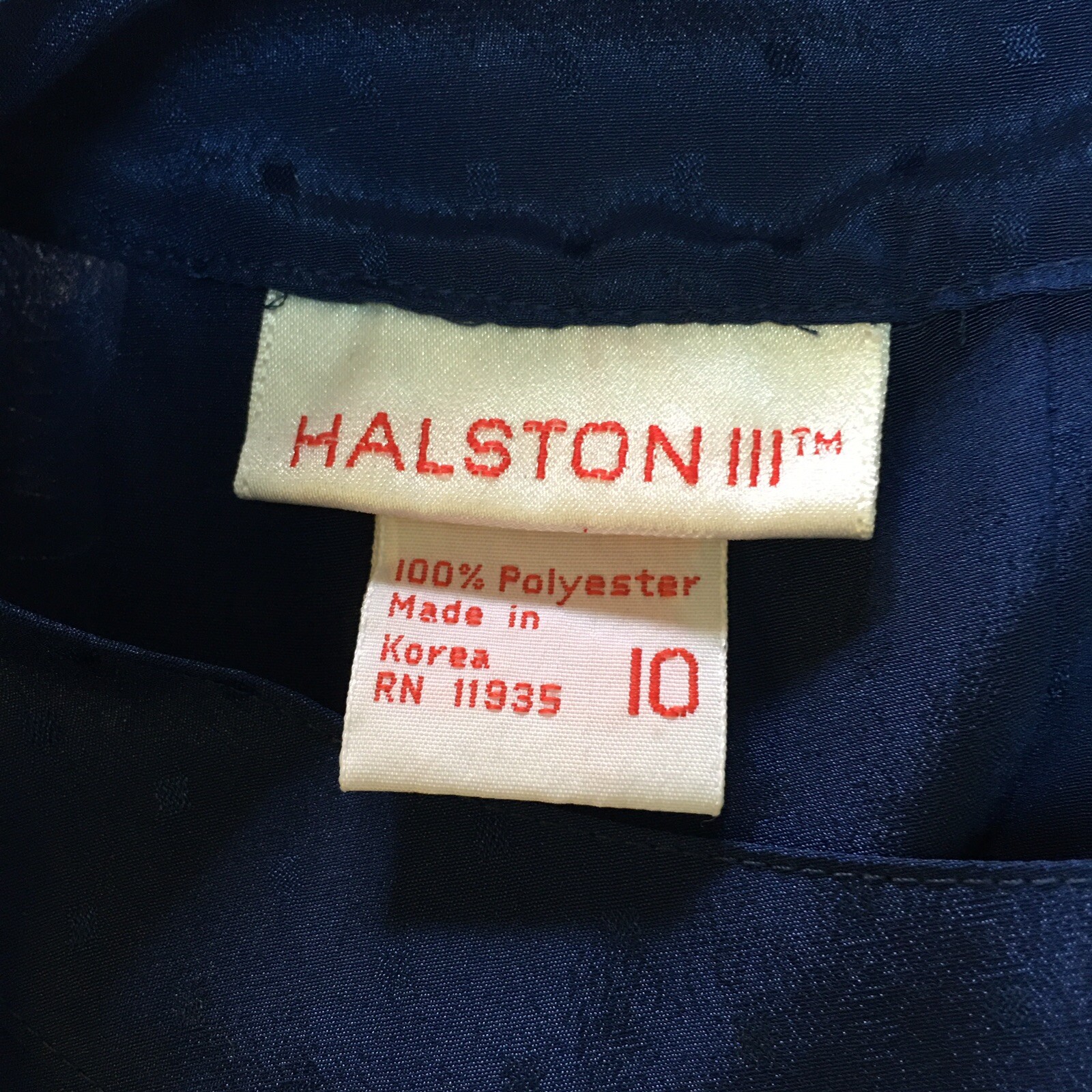 Vintage Halston III Button Back Big Shoulder Blouse Pleated Front Womens 10 Top