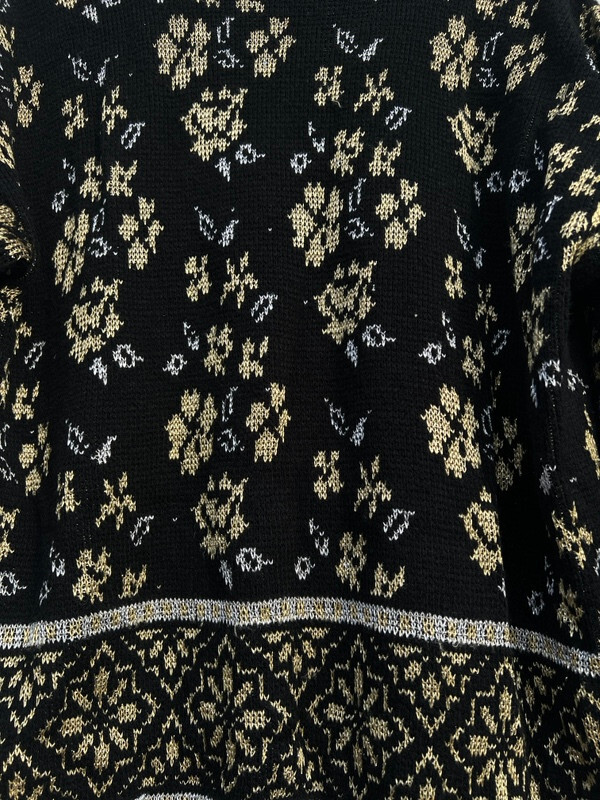 Vintage 80’s Kate Collins Metallic Silver Gold Knit Sweater Womens Size S/M ?