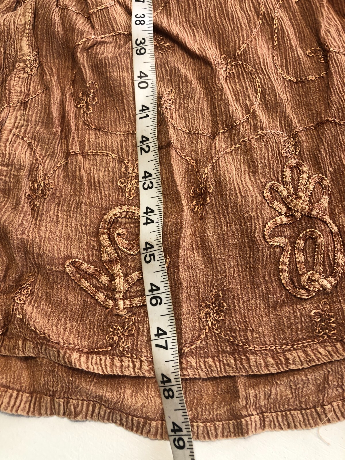VTG 80s M.P.H. Funky Boho Hippie Embroidered Casual Midi Dress Sz M