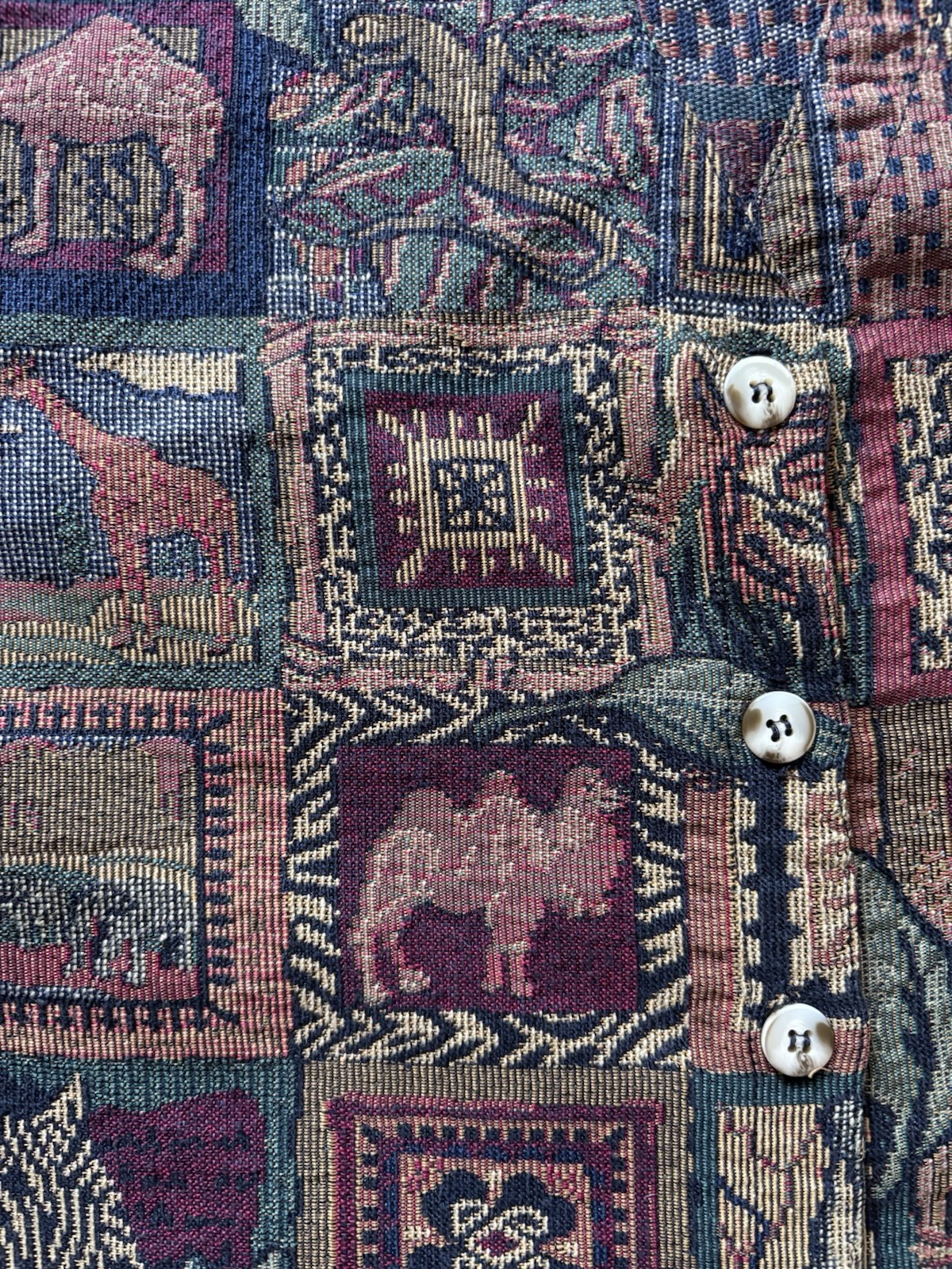 Vintage Tapestry Animal Print Pattern Boho Style Vest Women’s XL | On The Verge