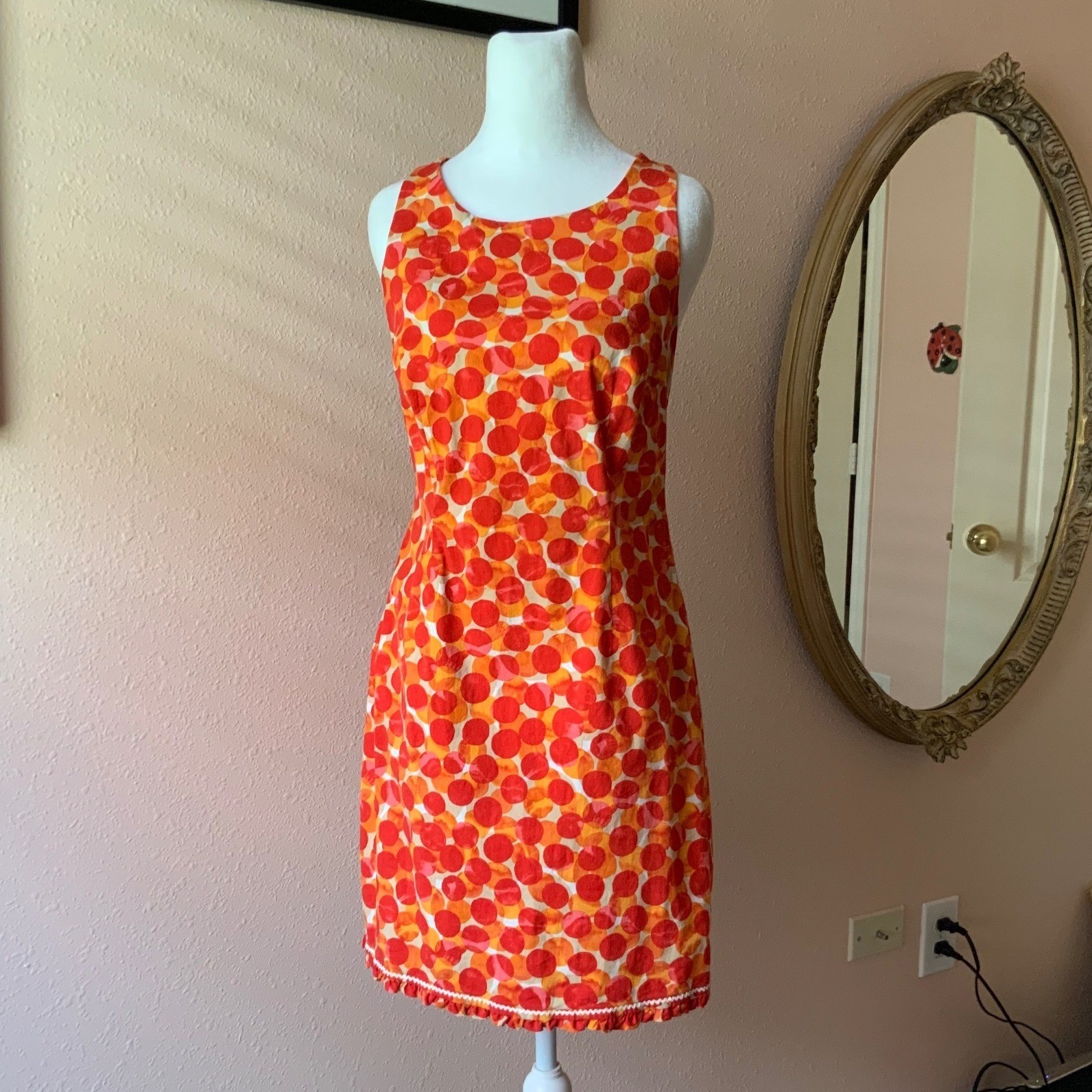 Adorable Y2K Funky Maximal Orange Polka Dot Twee Dress