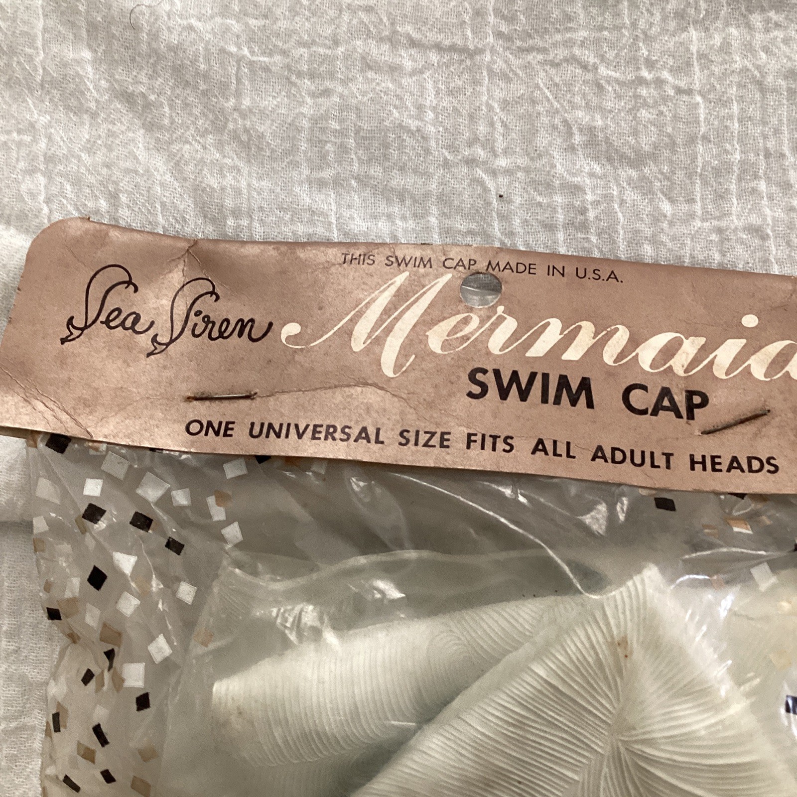Vintage Sea Siren Mermaid Swim Cap Pretty Products Inc. Ohio In Package 1950’s