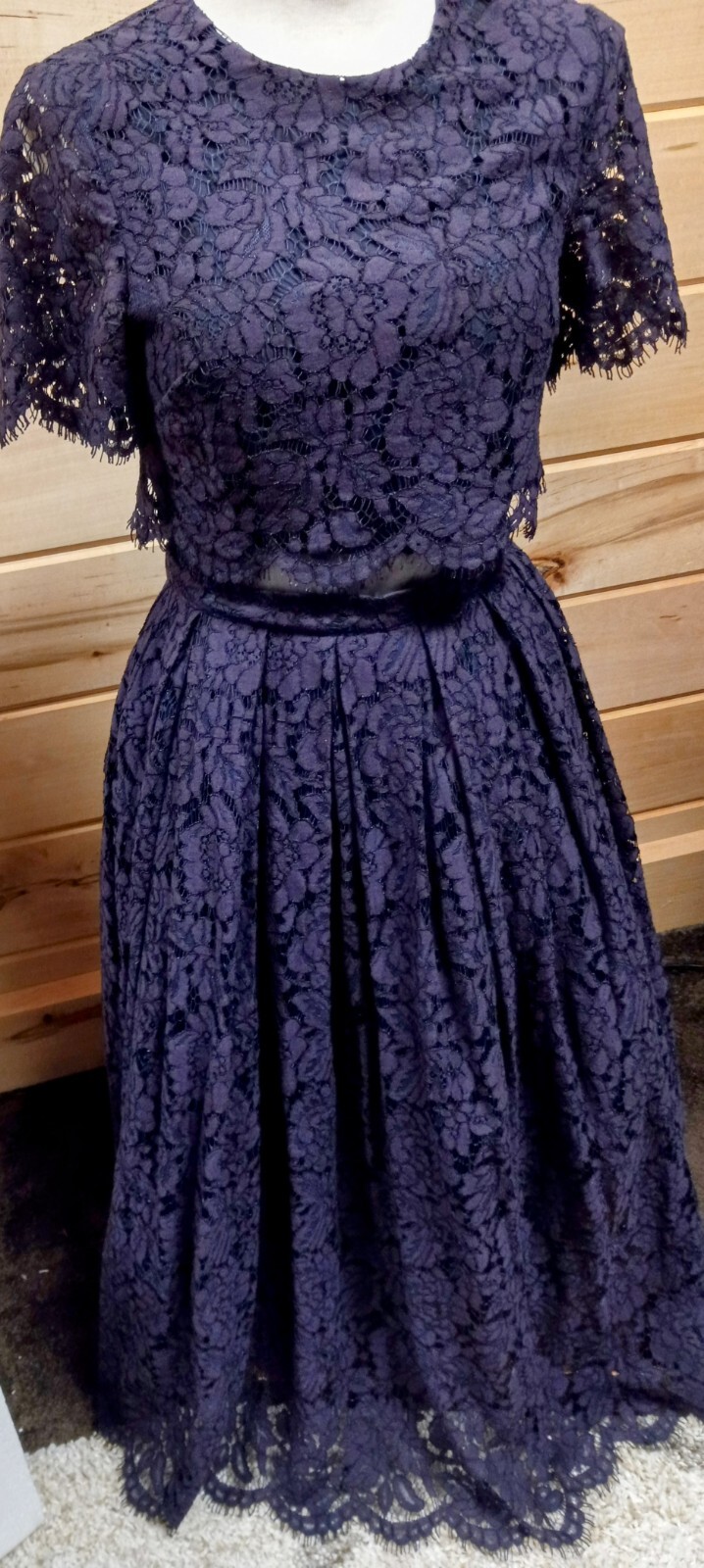Elegant ASOS Maxi Fit and Flare Lace Party Dress Purple and Blue. Size 4. #A