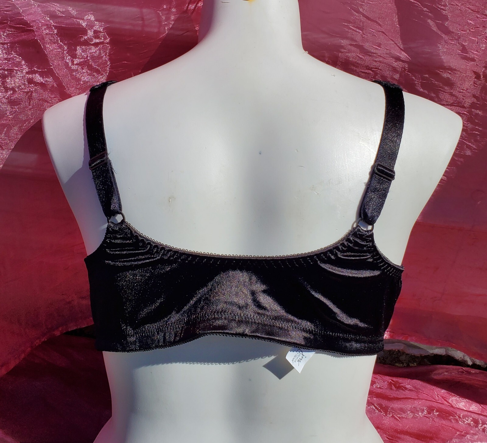JMS Black Silky Front Close Bra Size D50 Sexy Sissy Pin-up Crossdress Y2K