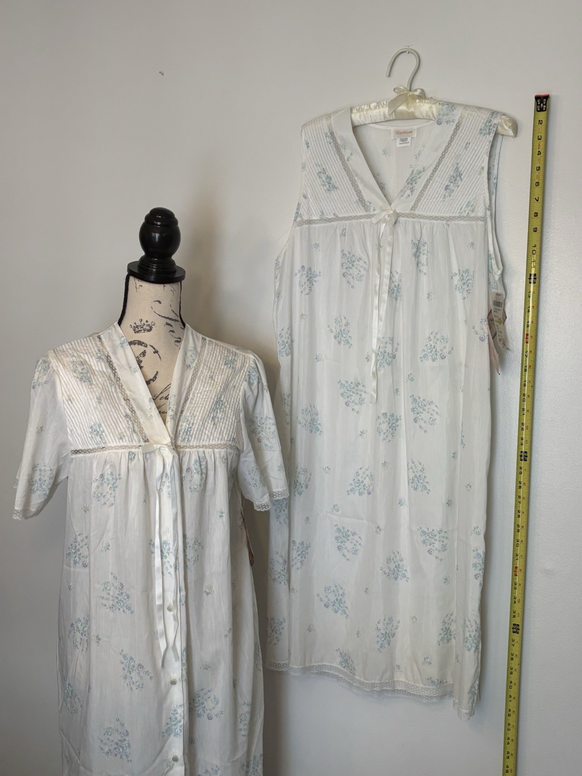 VTG 80s Barbizon Phyllis Coat Nightgown Set NWT Medium Floral Cottagecore Robe