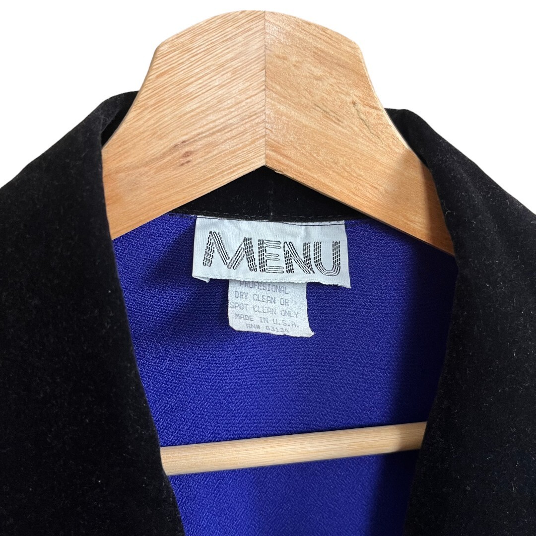NWT Vintage 80s 90s MENU Cropped Purple Tailored Collared Jacket Petite 10