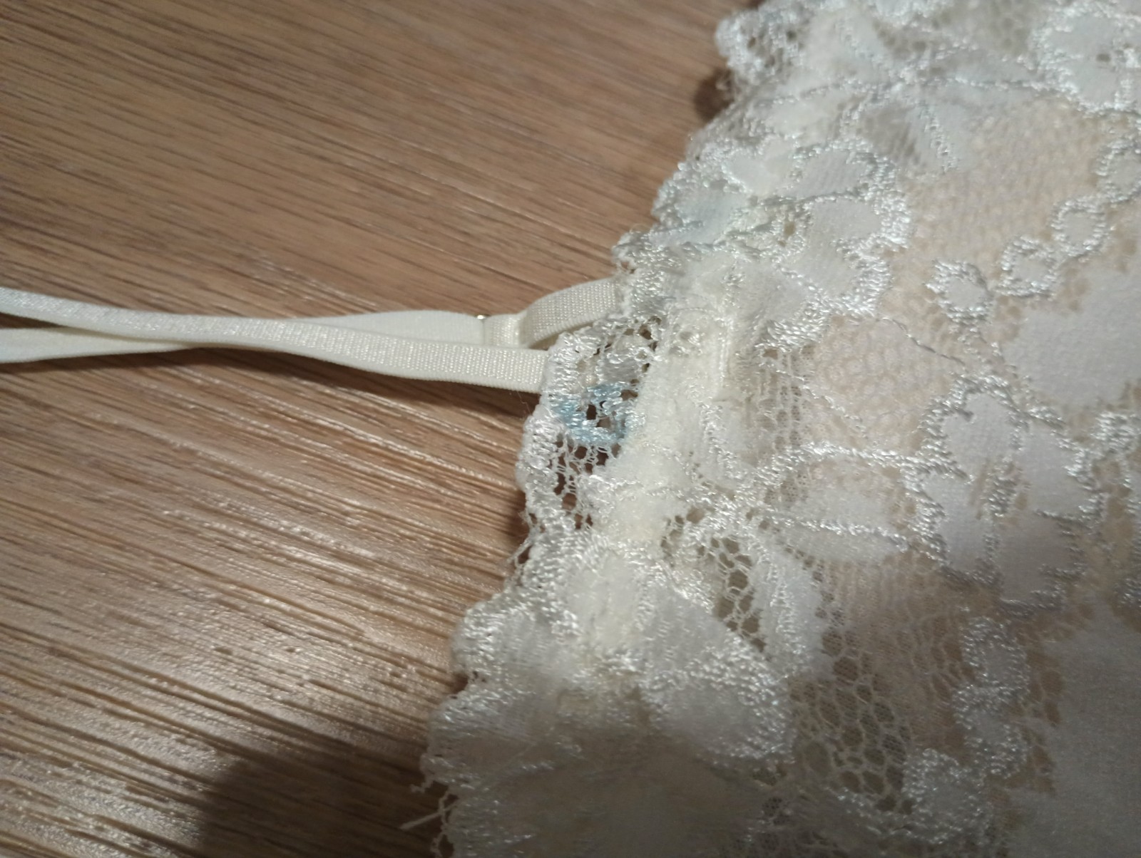 Vtg 80s Stretchy Sheer Chantilly Lace Padded White Cami Top bustier XS