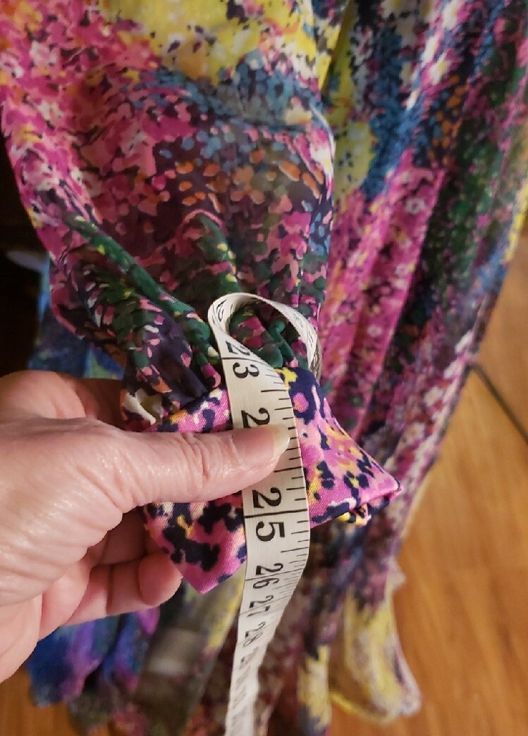 Vintage 1960s Don Luis De Espana multi Color floral Garden Chiffon Maxi Dress
