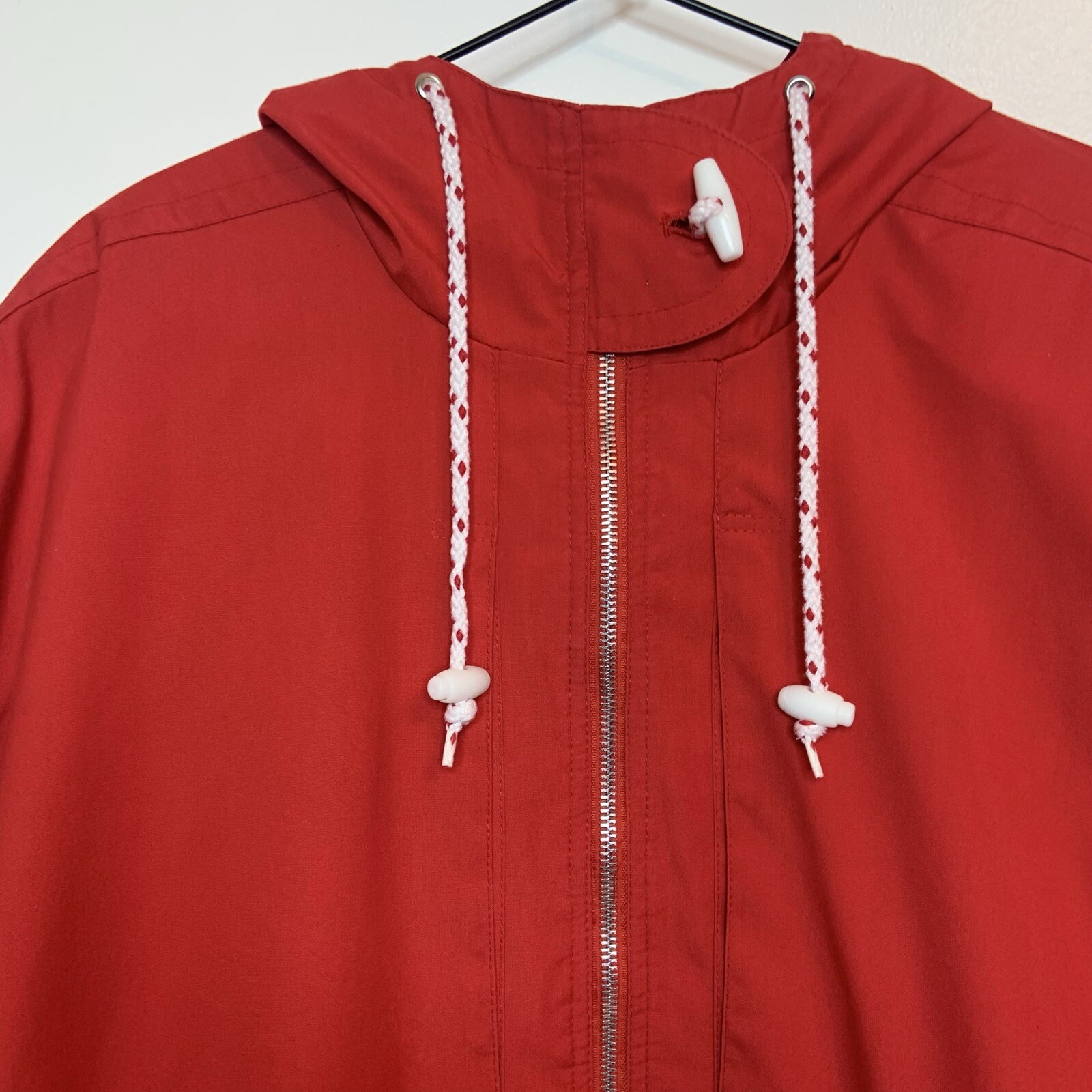 Vintage Donny Brook Nautical Sailor Red Anorak Coat Jacket Women’s Size Large