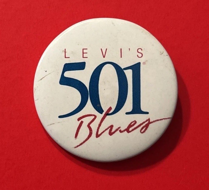 Vintage 1980’s Men’s LEVIS 501 Button Down Jeans Button (2″ Pin Back) 80’s