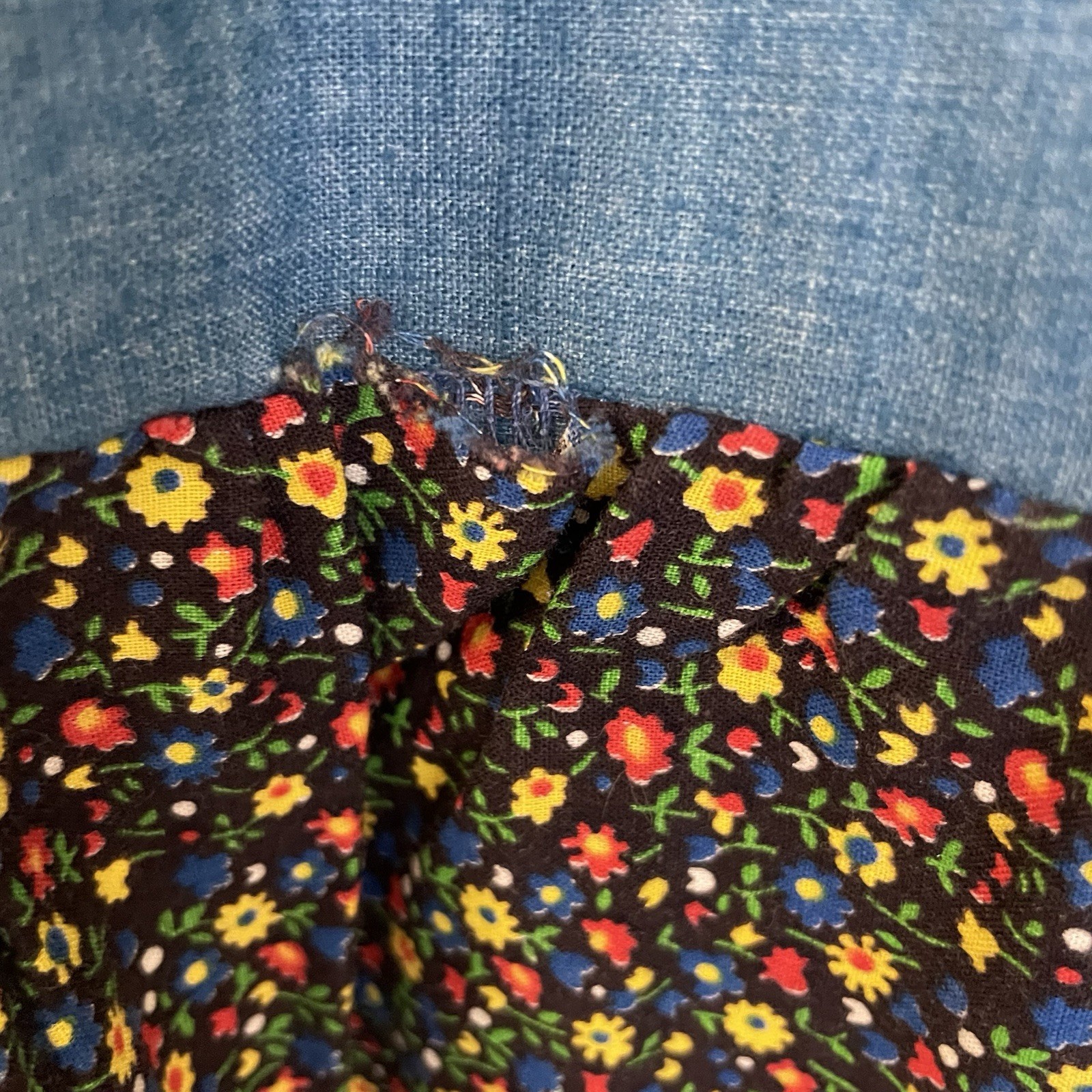Vintage Tiered Maxie Prairie Skirt JC Penny Chambray And Floral Medium