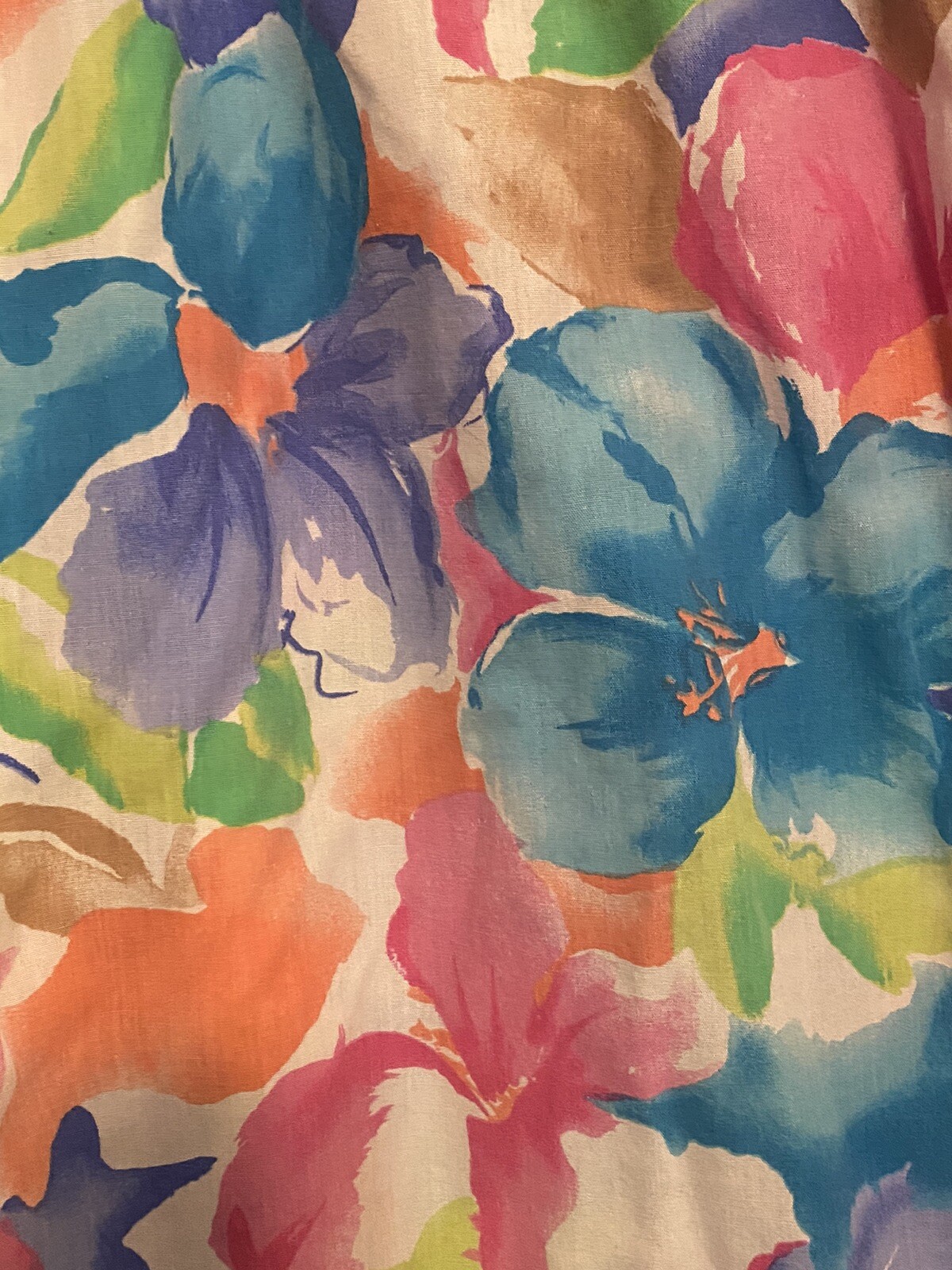 Vintage House Dress Cotillion Small USA Blue Pink Floral Short Sleeve Pullover