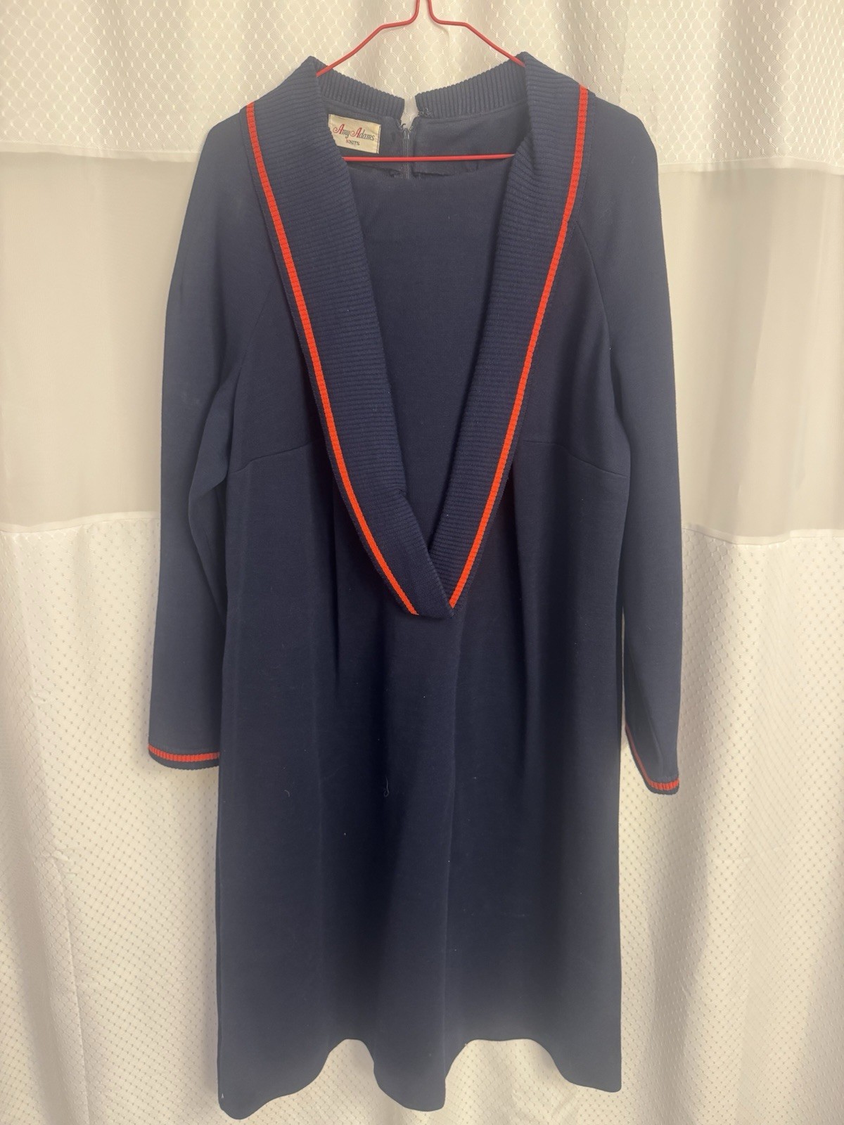 Vintage Amy Adams Knits Sweater Dress Large Navy