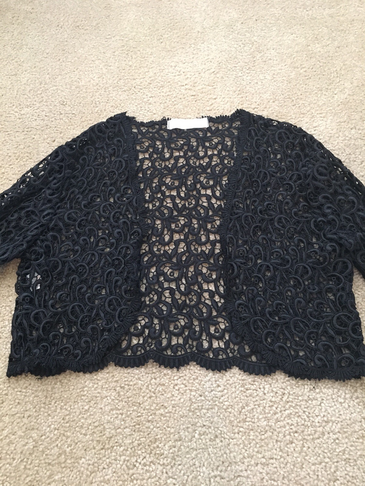 Vintage Chase Holland Two Piece Dress Bolero Black Lace Skirt Size Small