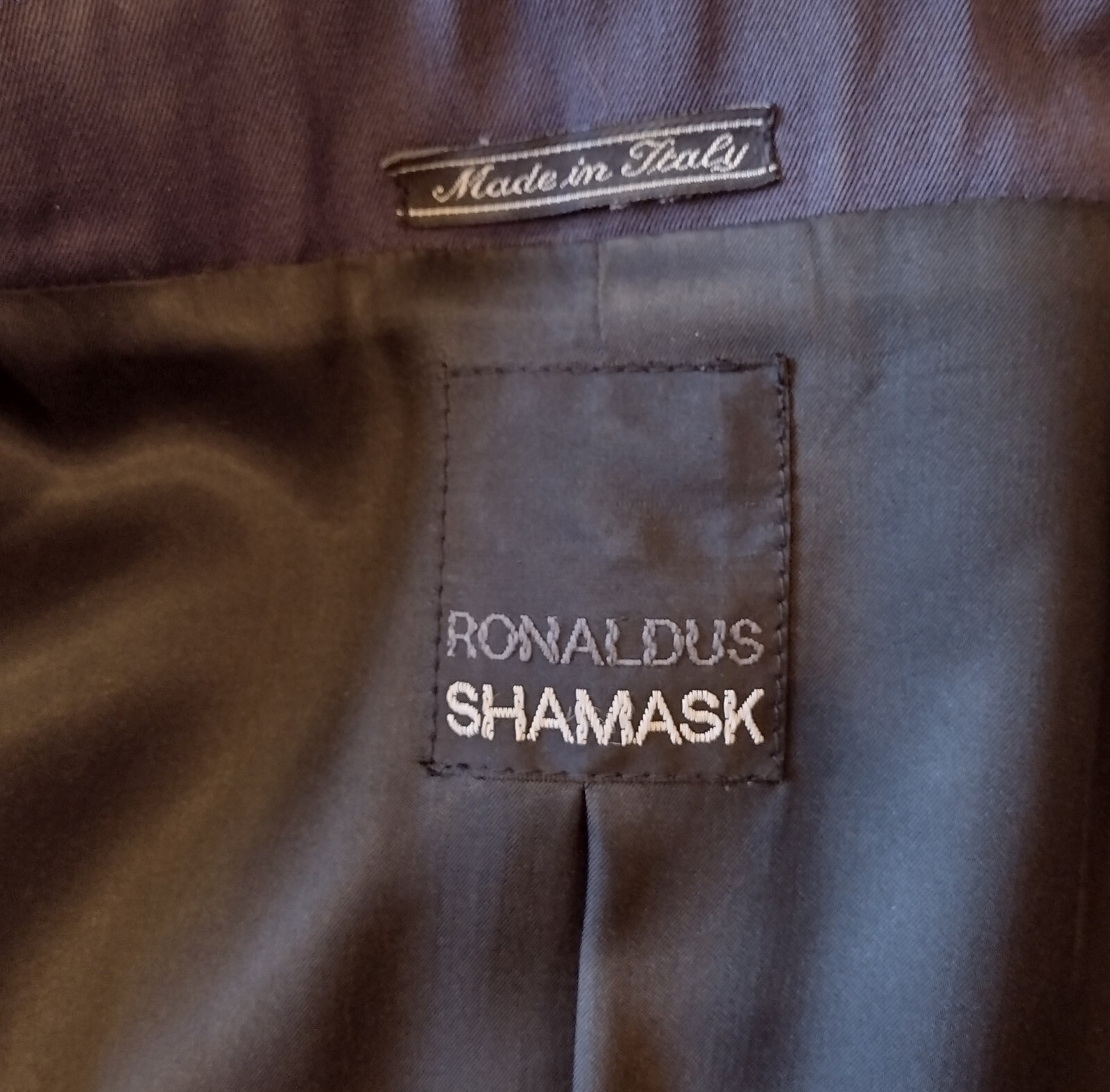 1980’s Ronaldus Shamask 2pc Pant Suit Deep Blue/Grey sz 14