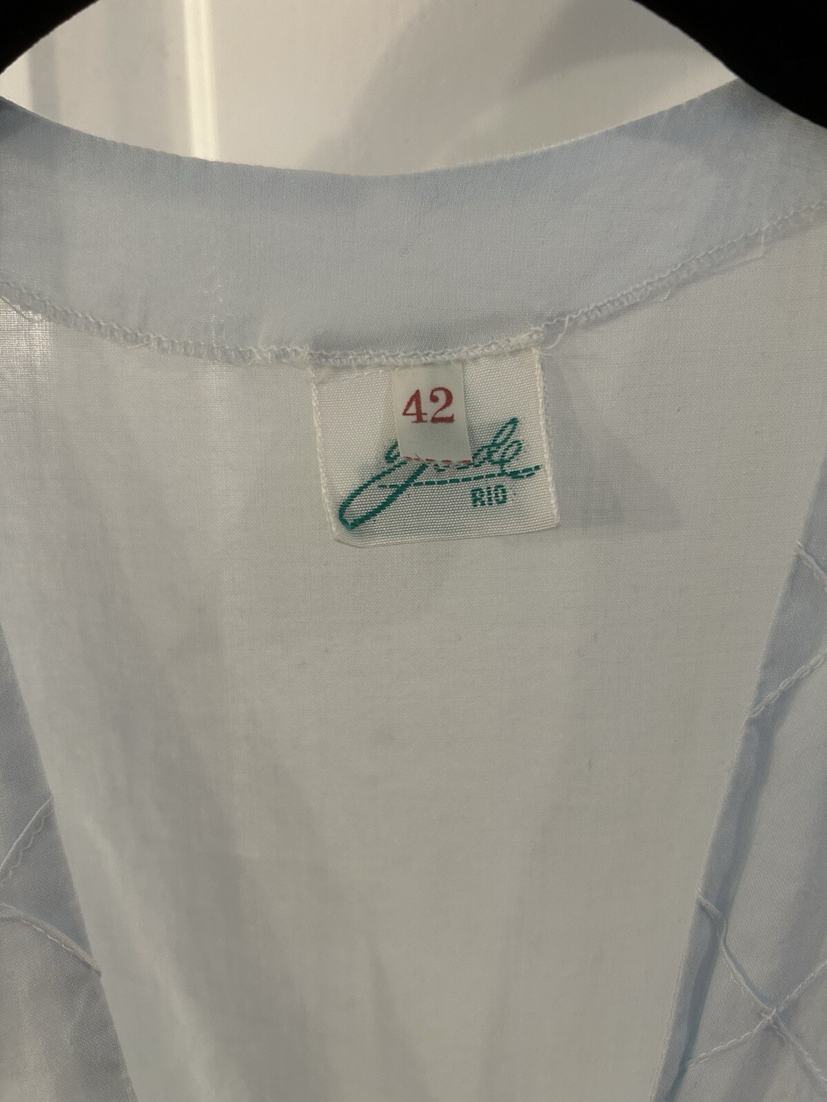Vintage Jade Rio Women’s Size 42 (S) Blue Cotton – Embroidered, Lace Short Robe