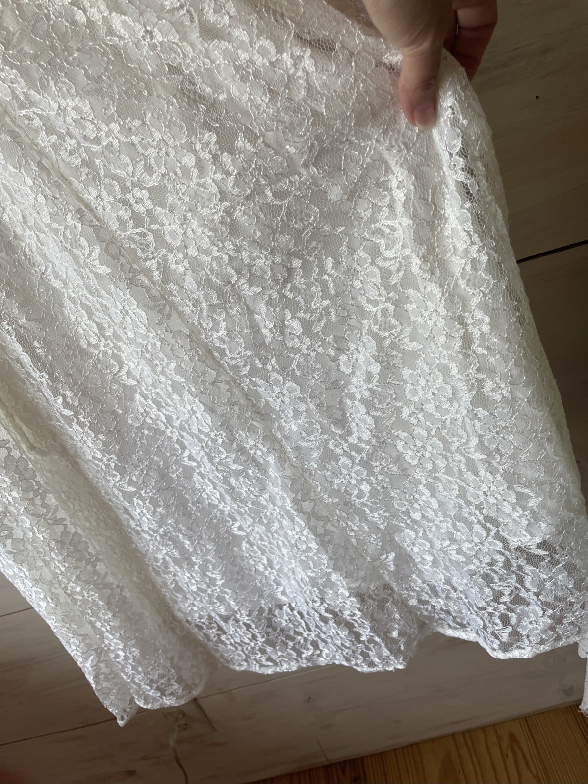 Long White Lacey 1996 Vintage Wedding Dress Sarah Richards Boho Victorian