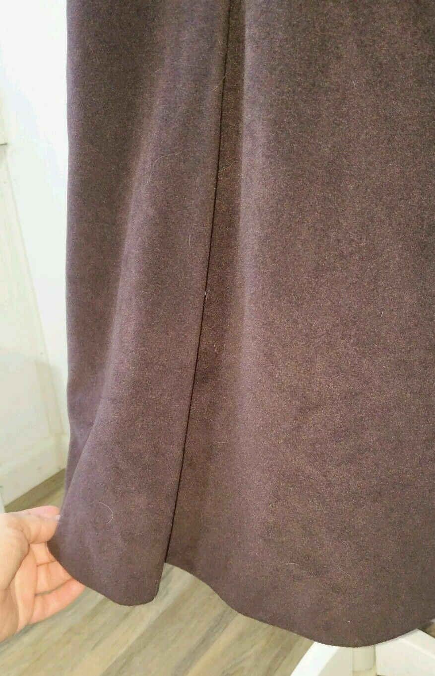 Vintage 1960’s Plum with Fox Fur Collar Winter Coat Soft Cashmere