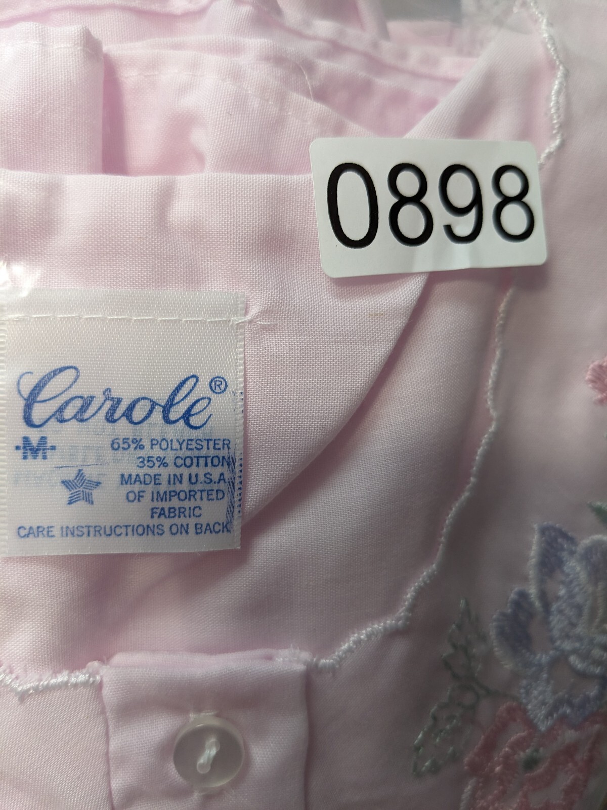 VGT Carole Night Gown Medium Pink Floral CottageCore Grannycore Lightweight USA