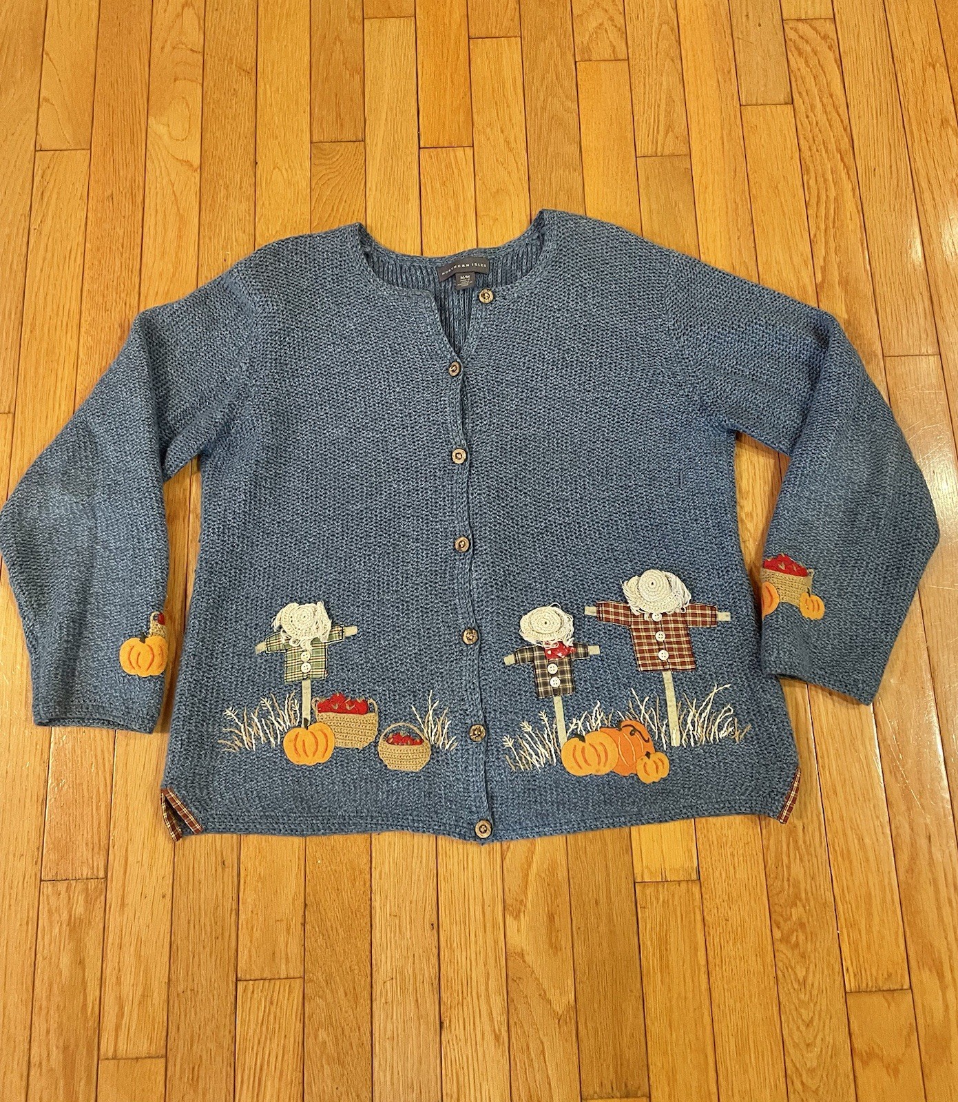 Northern Isles Women’s Vintage M Handknit Cardigan Sweater Grandma Patchwork