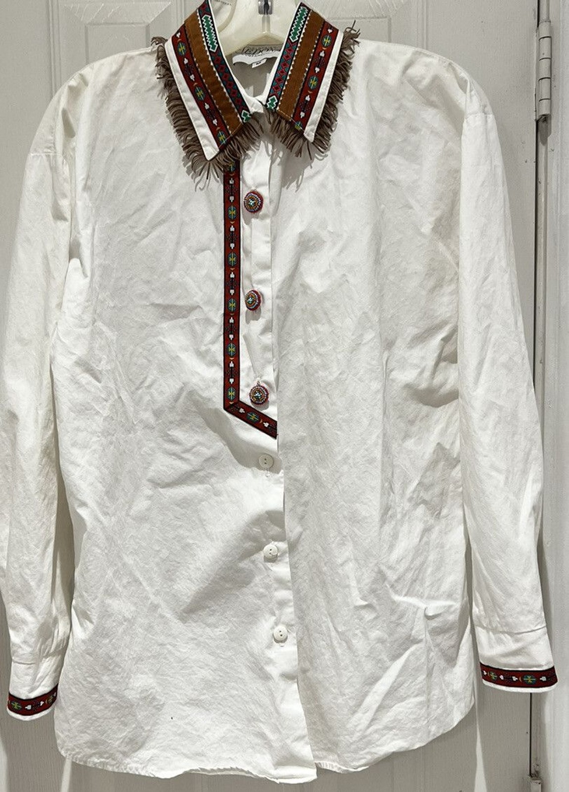 Sedona Clothing Company Vintage Western Shirt Beaded Buttons Size M