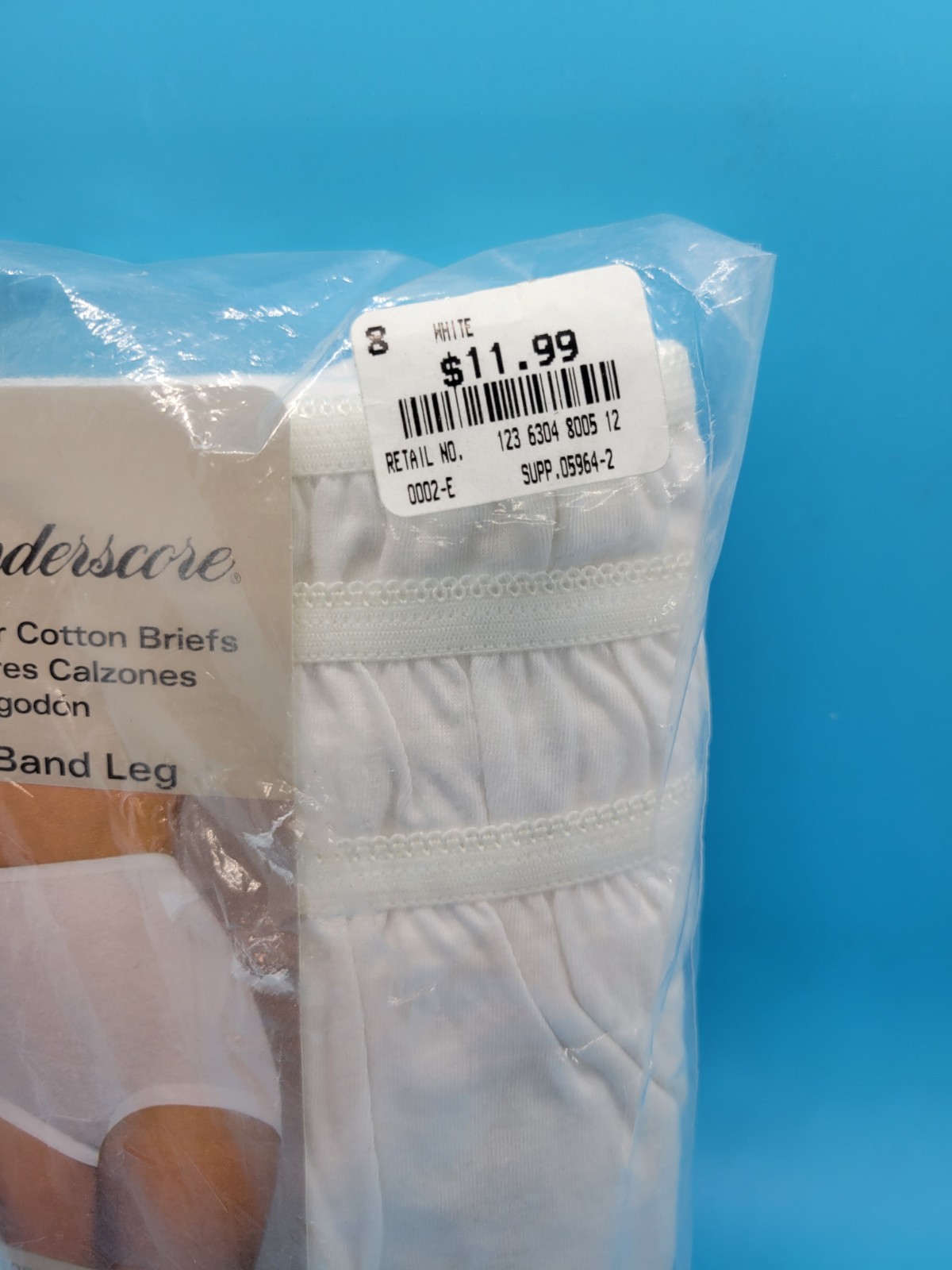 Vtg JC Penney Underscore Cotton Full Briefs Panties Sz 8 White 3 Pair Underwear