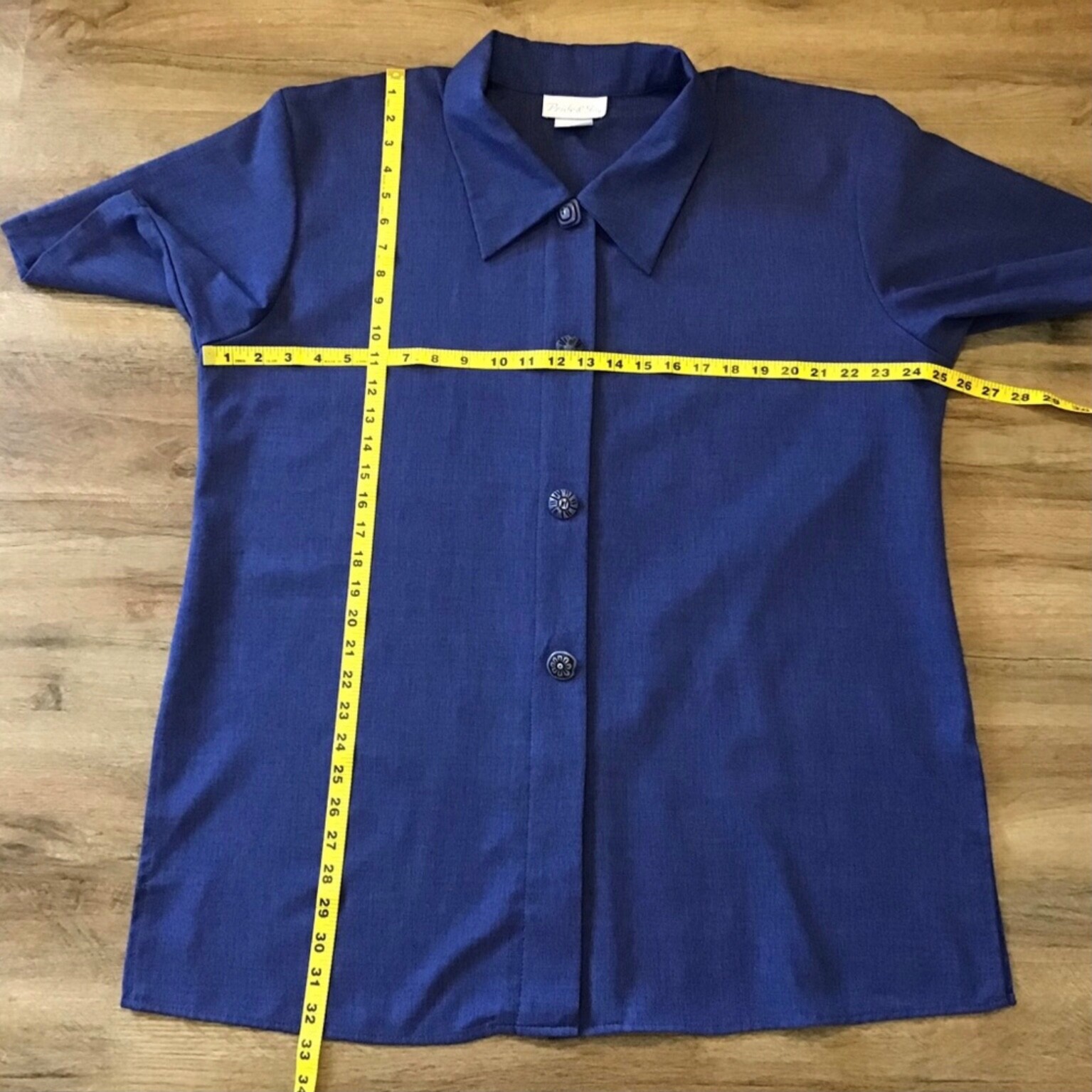VTG House Coat Jacket Pride & Joy Size 18W Shirt Button Down Alice Brady Blue