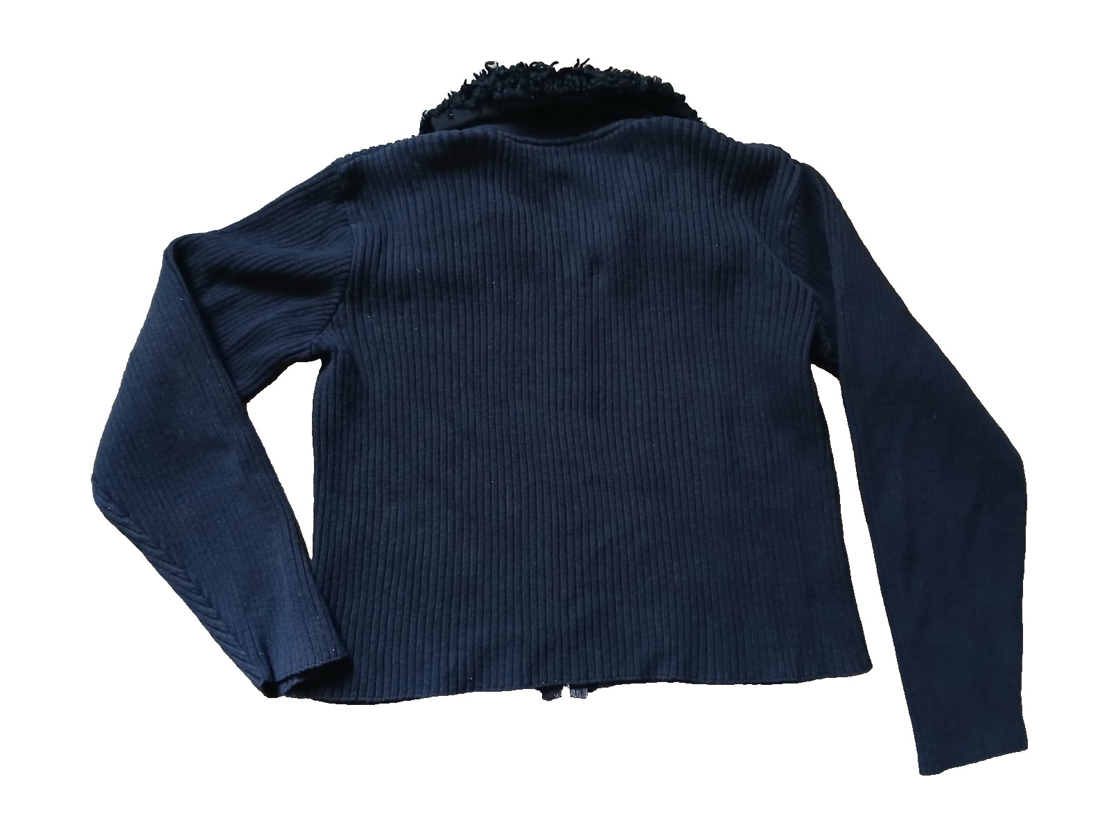 Vintage Phases Y2K 1990’s Black Cropped Black Zippered Sweater Size M