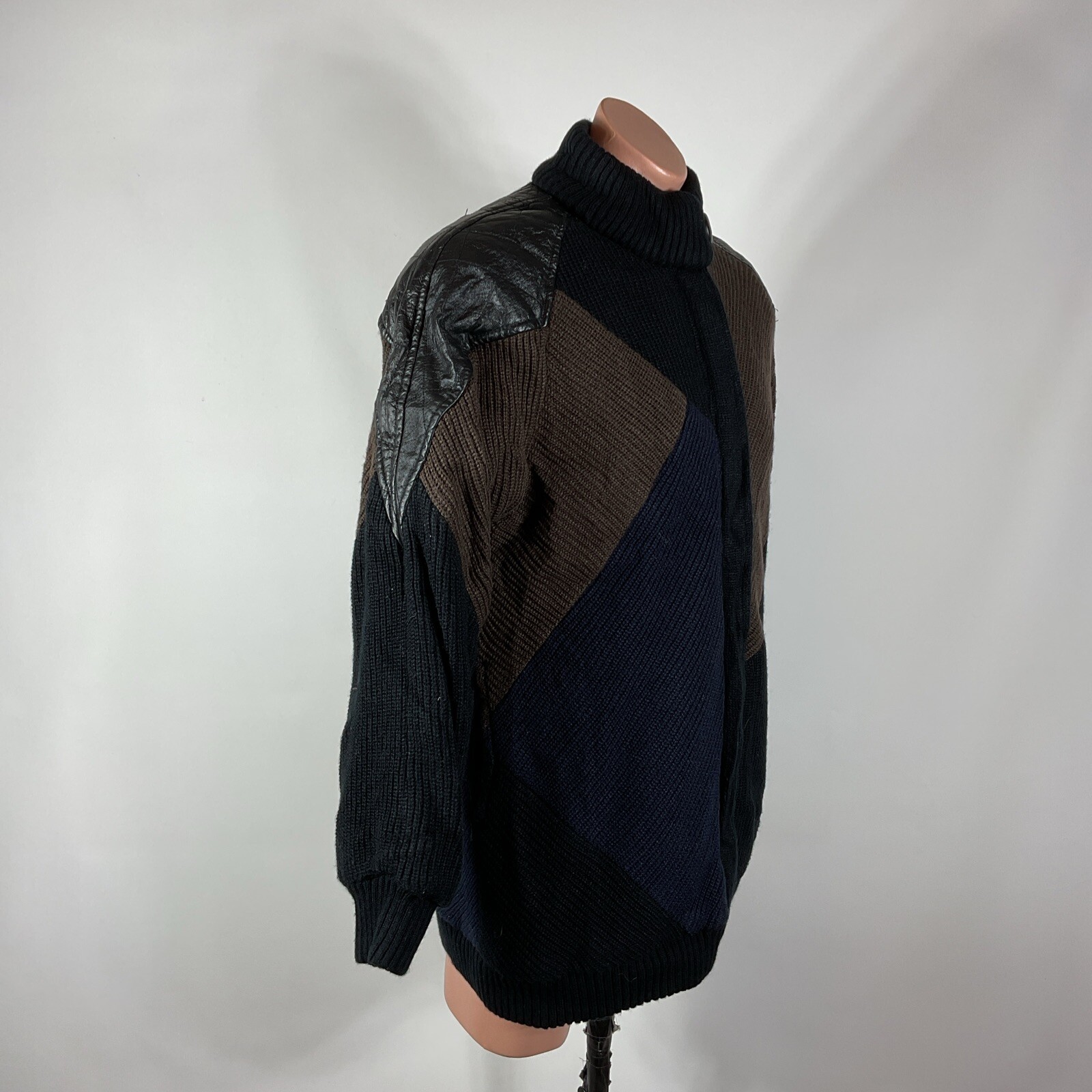 Sweater Coat/Jacket Leather Batwing Aurora International by ABBMOOR 1X Plus VTG