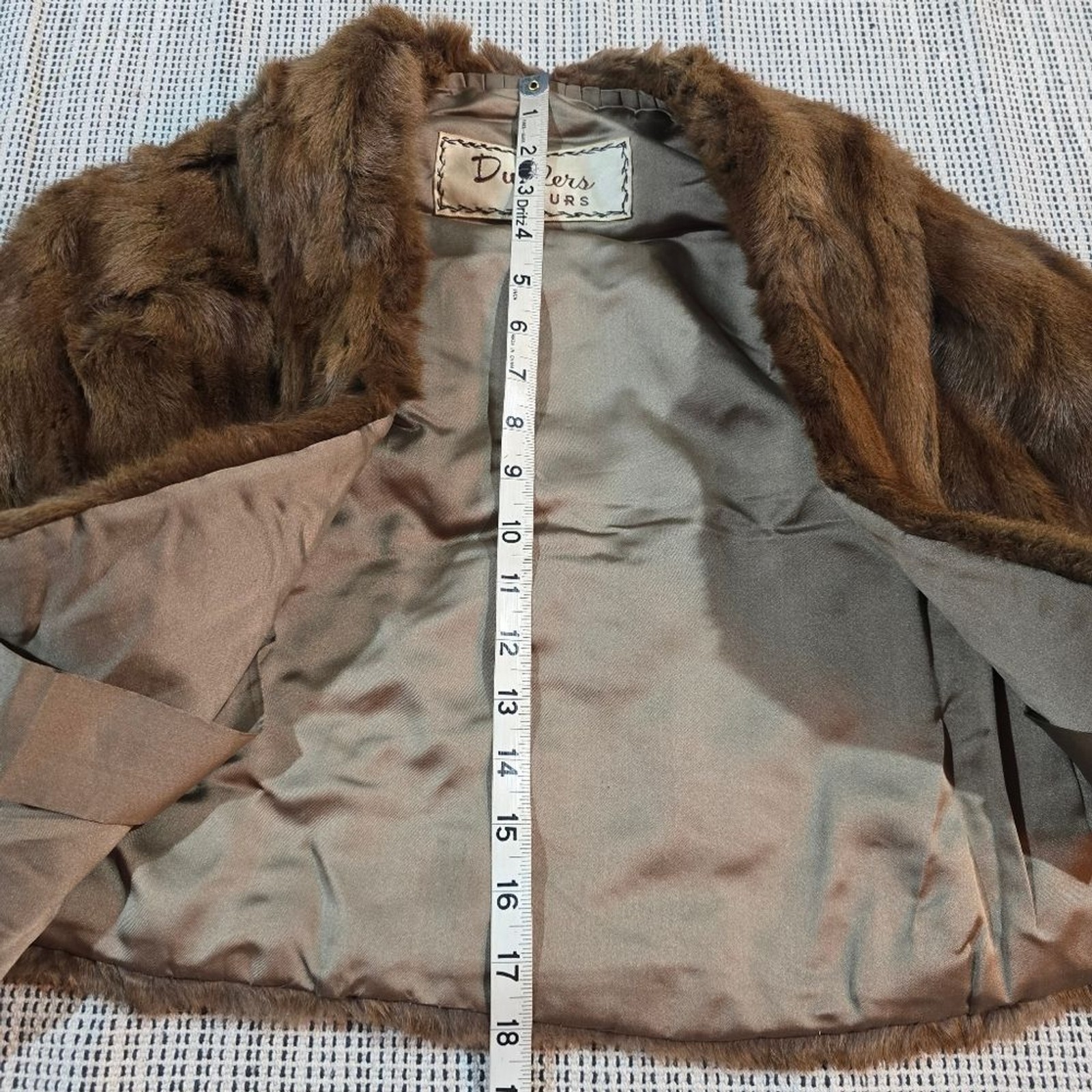 Duplers Furs Vintage Mid Century Mink Stole Cape Wrap Brown Chocolate S/M Formal