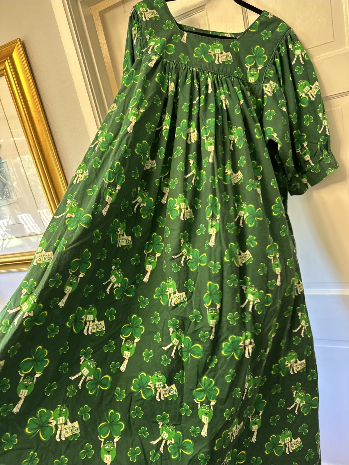 Womens Plus Size Homemade House Dress Green M&M’s St Patrick’s Day Irish Festive
