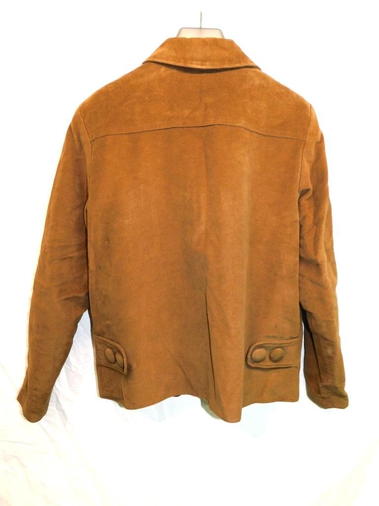 Vintage 60s Heeksuede Holland M Brown Jacket Velour Faux Suede Button MCM Mod