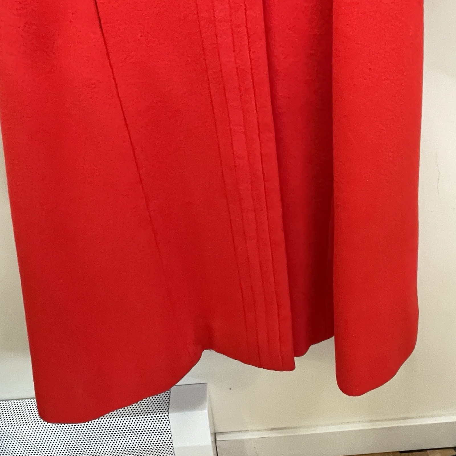 Vtg 60s Pauline Trigere Vermillion Wool Swing Coat RARE Mid Century Mod French
