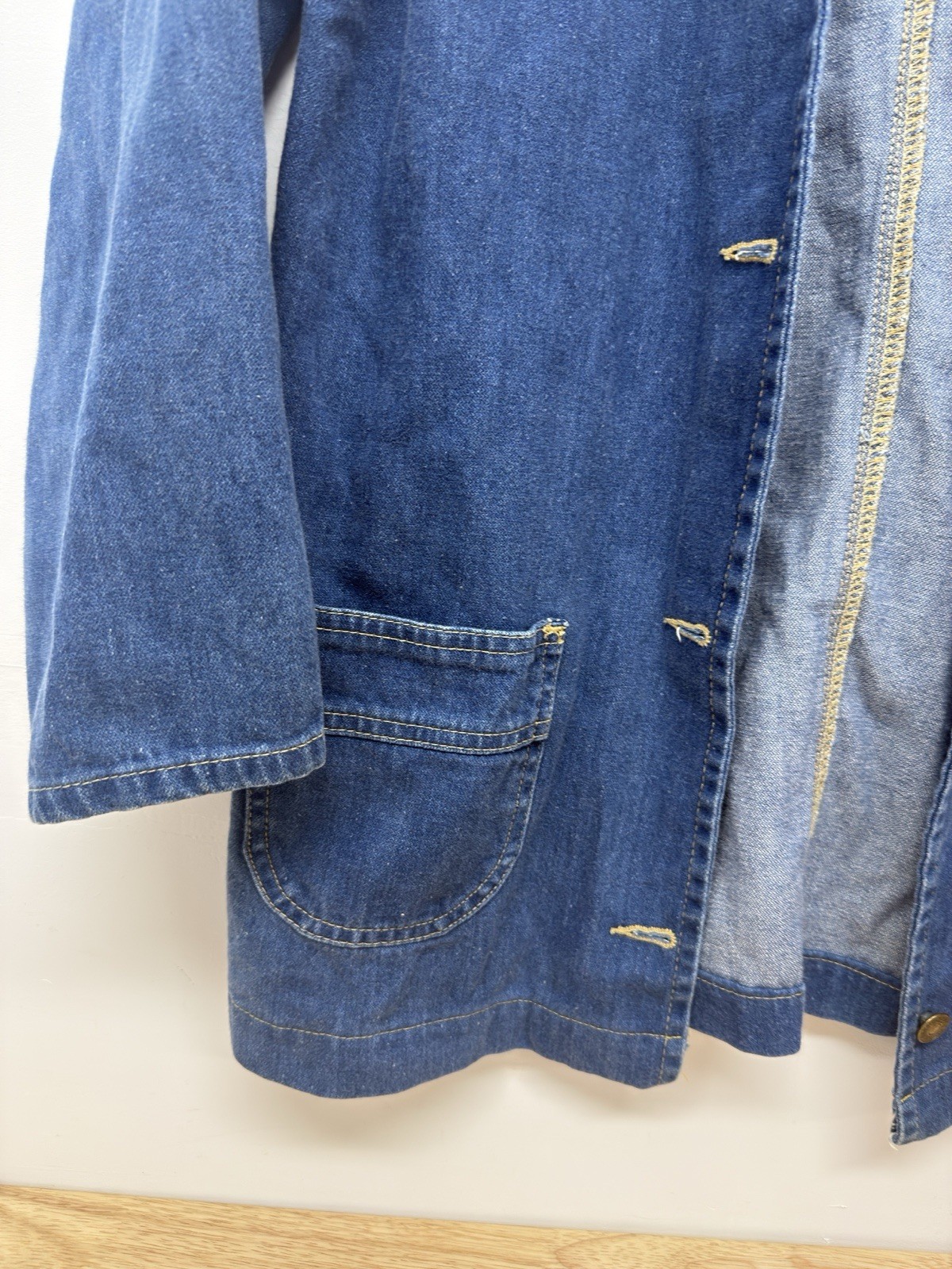 Calabash Vtg Denim Jacket Retro Western Button Front Coat Womens Size 14 #11