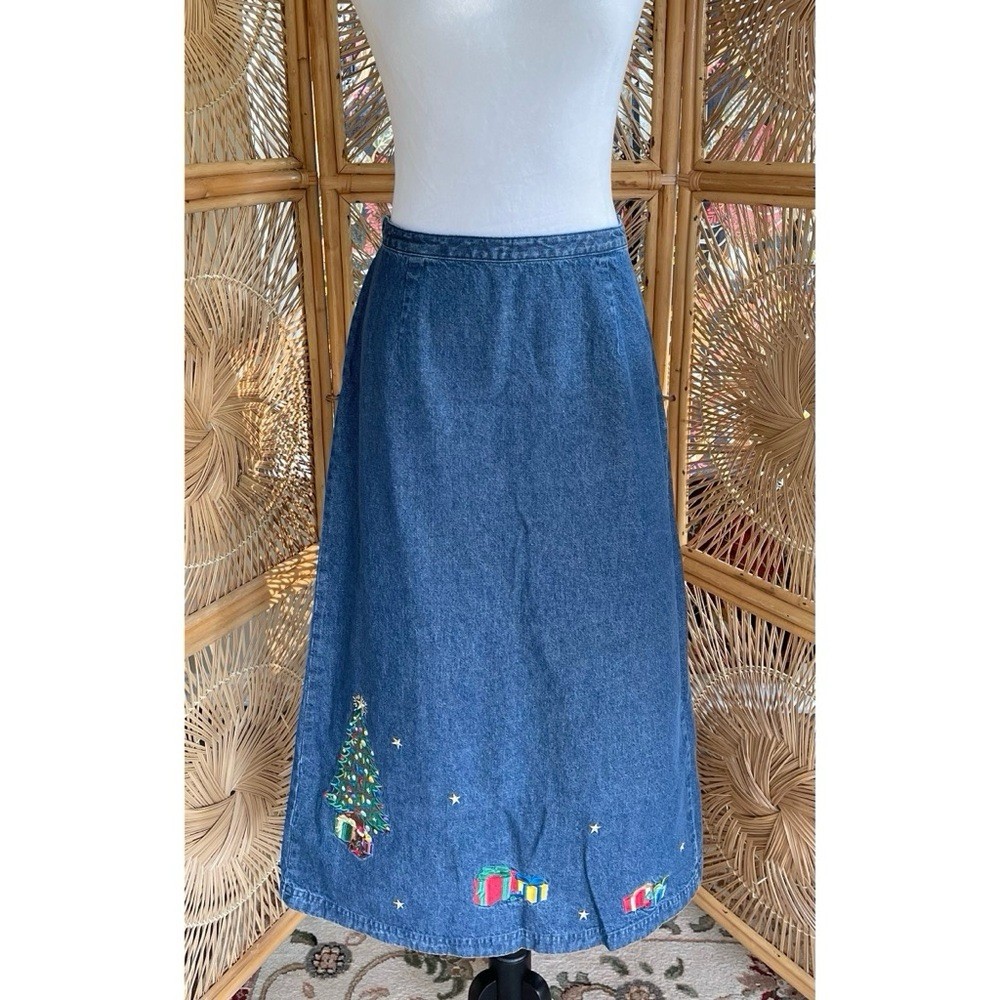 Vintage Westbound Embroidered Christmas Tree & Presents Holiday Christmas Sz 14