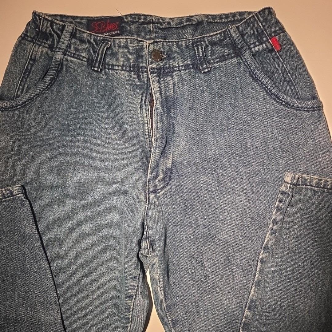 Vintage Seattle Blues 70s 80s High Rise Mom Jeans Size 16 Women 100%Cotton Denim