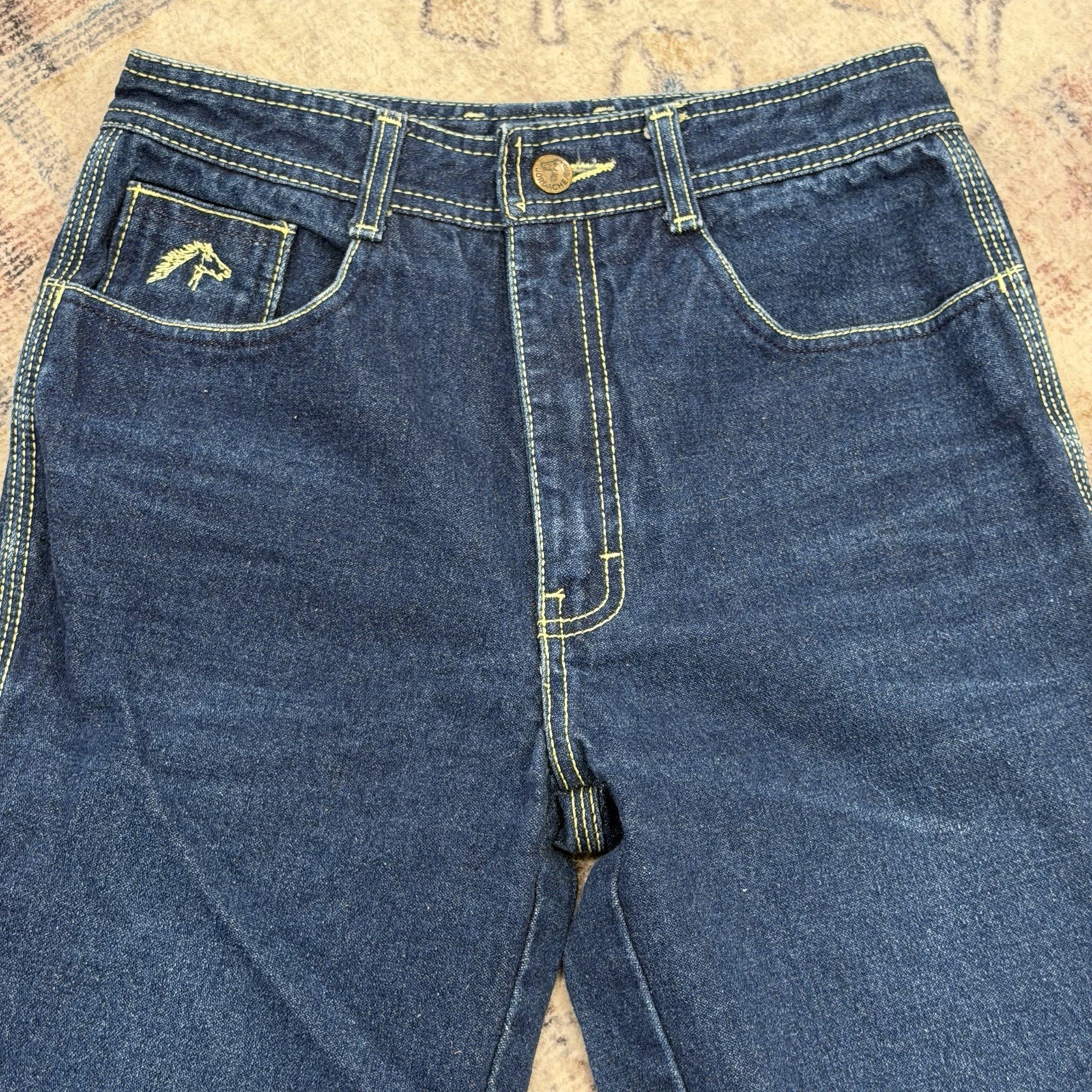 VTG Jordache Horsehead Jeans Size 30×35 (26×33) 70s High Waist Western Rodeo